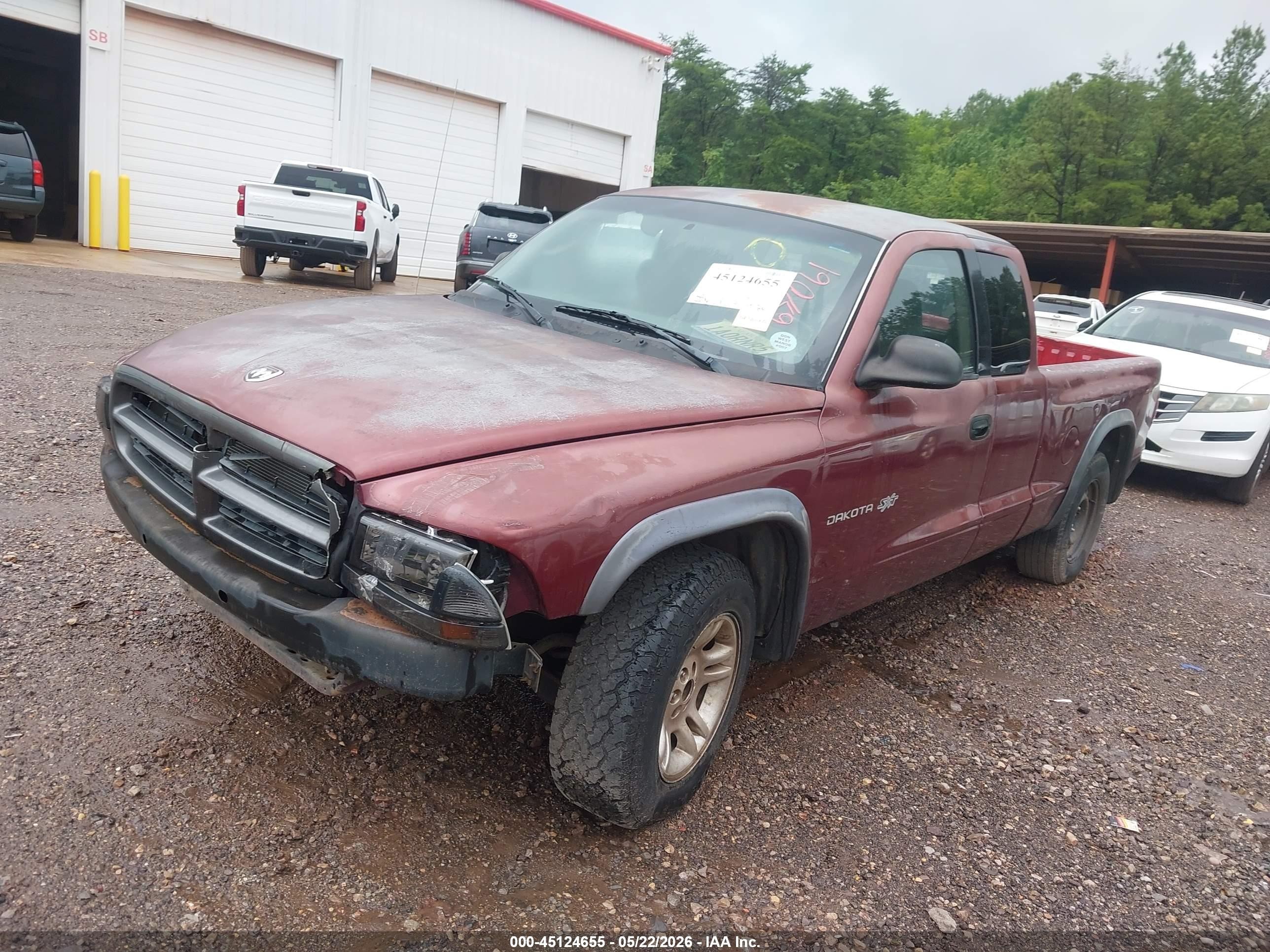 2002 Dodge Dakota   Бордовый vin: 1B7GL12X92S677061