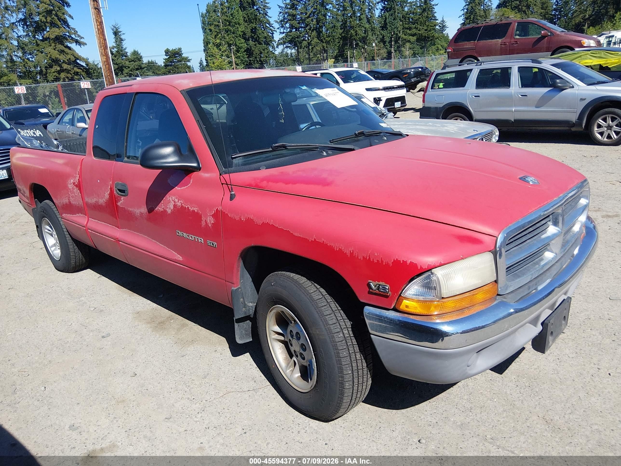 2000 Dodge Dakota Slt/sport Красный vin: 1B7GL22N5YS768356
