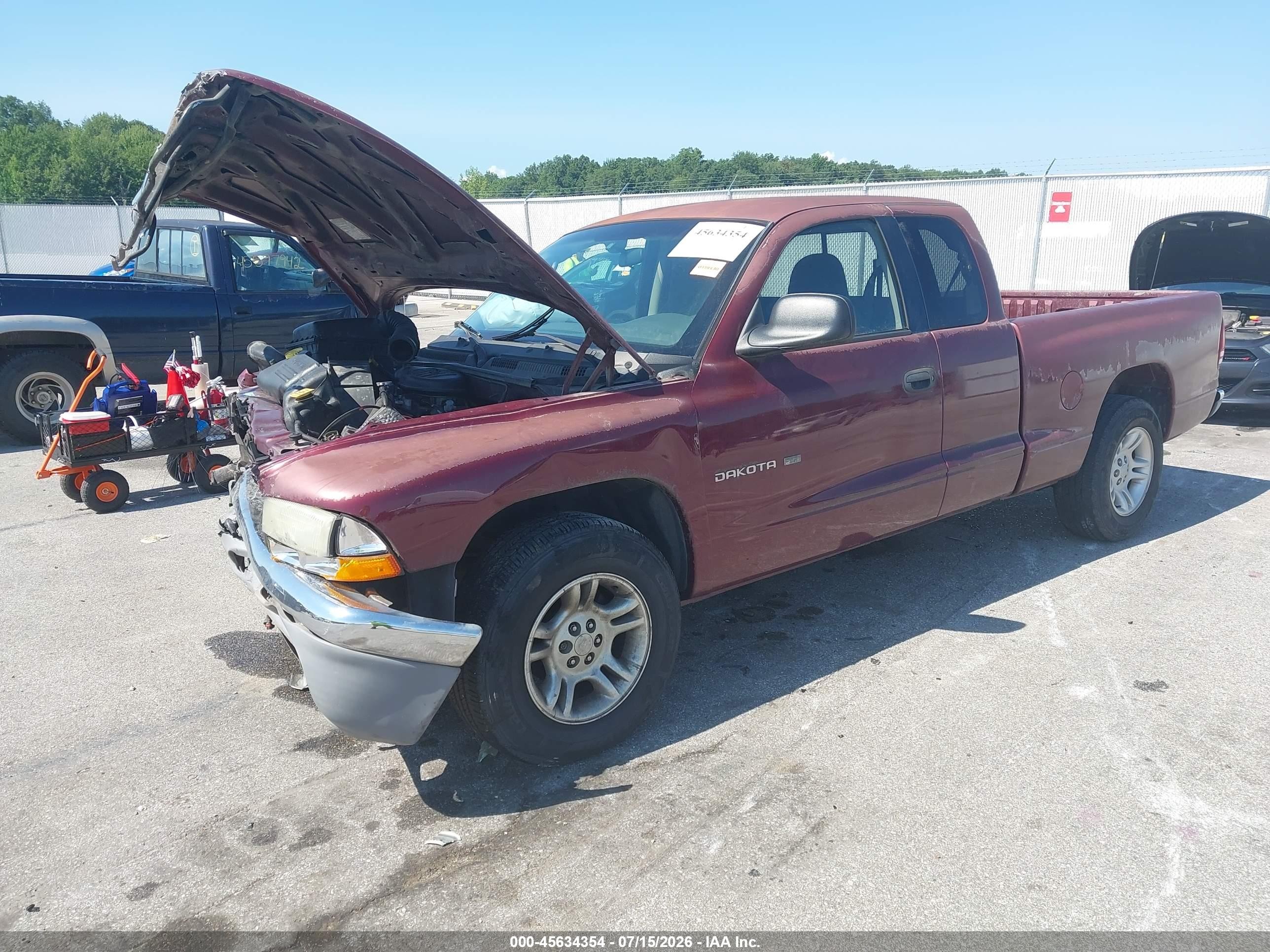 2001 Dodge Dakota Slt/sport Burgundy vin: 1B7GL22X11S279038