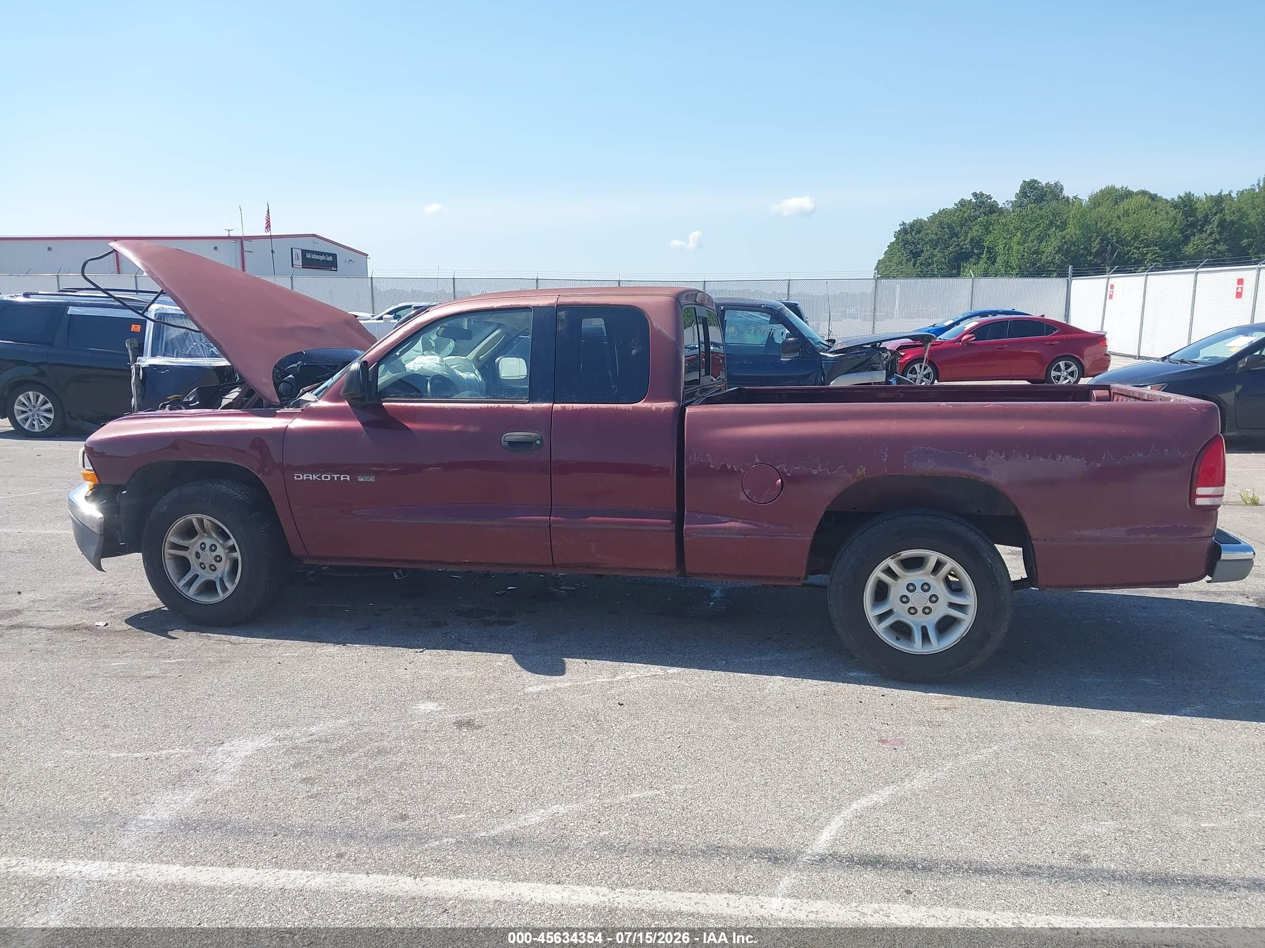 2001 Dodge Dakota Slt/sport Burgundy vin: 1B7GL22X11S279038