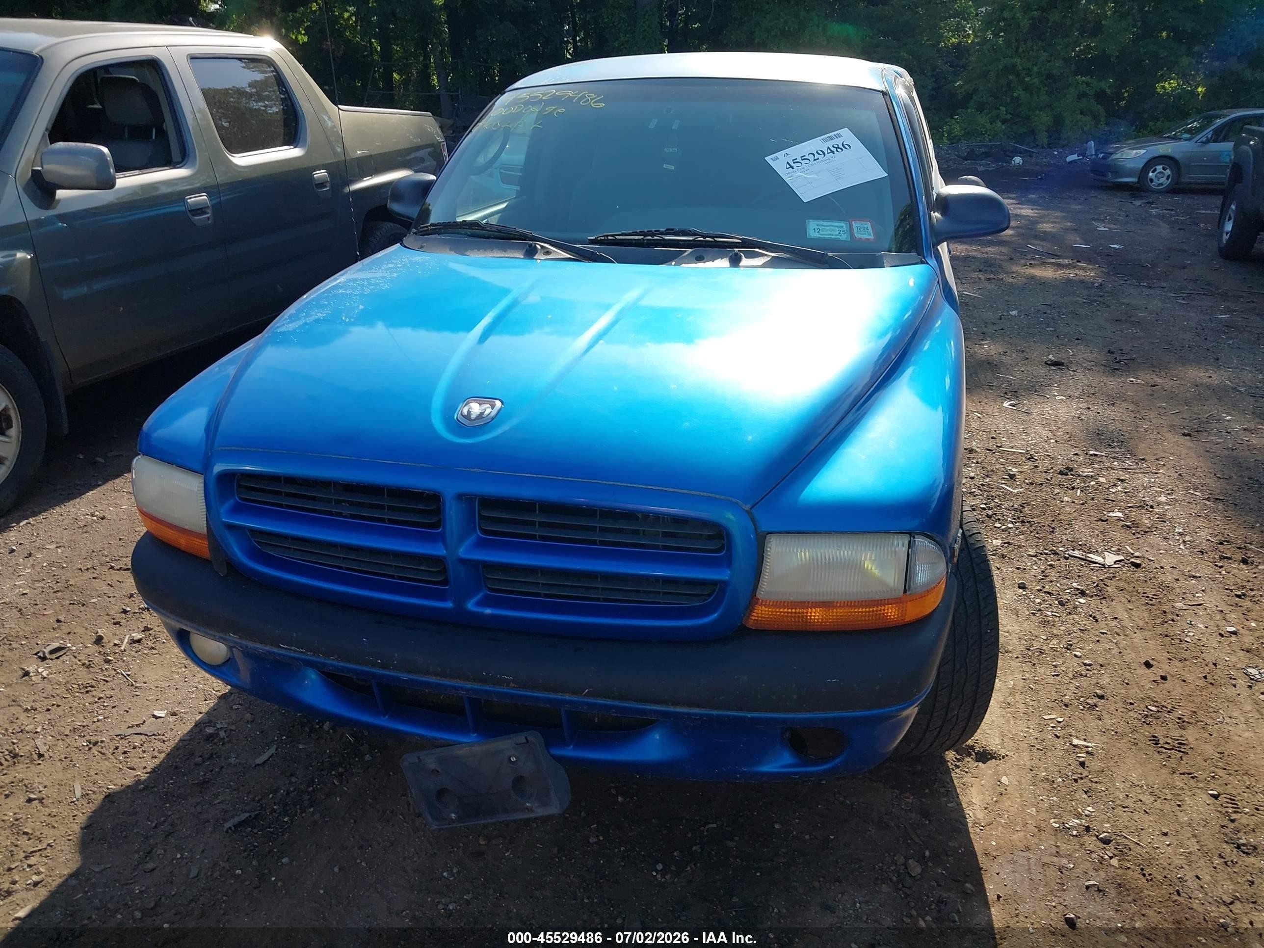 2000 Dodge Dakota Slt/sport Синий vin: 1B7GL22X1YS575218