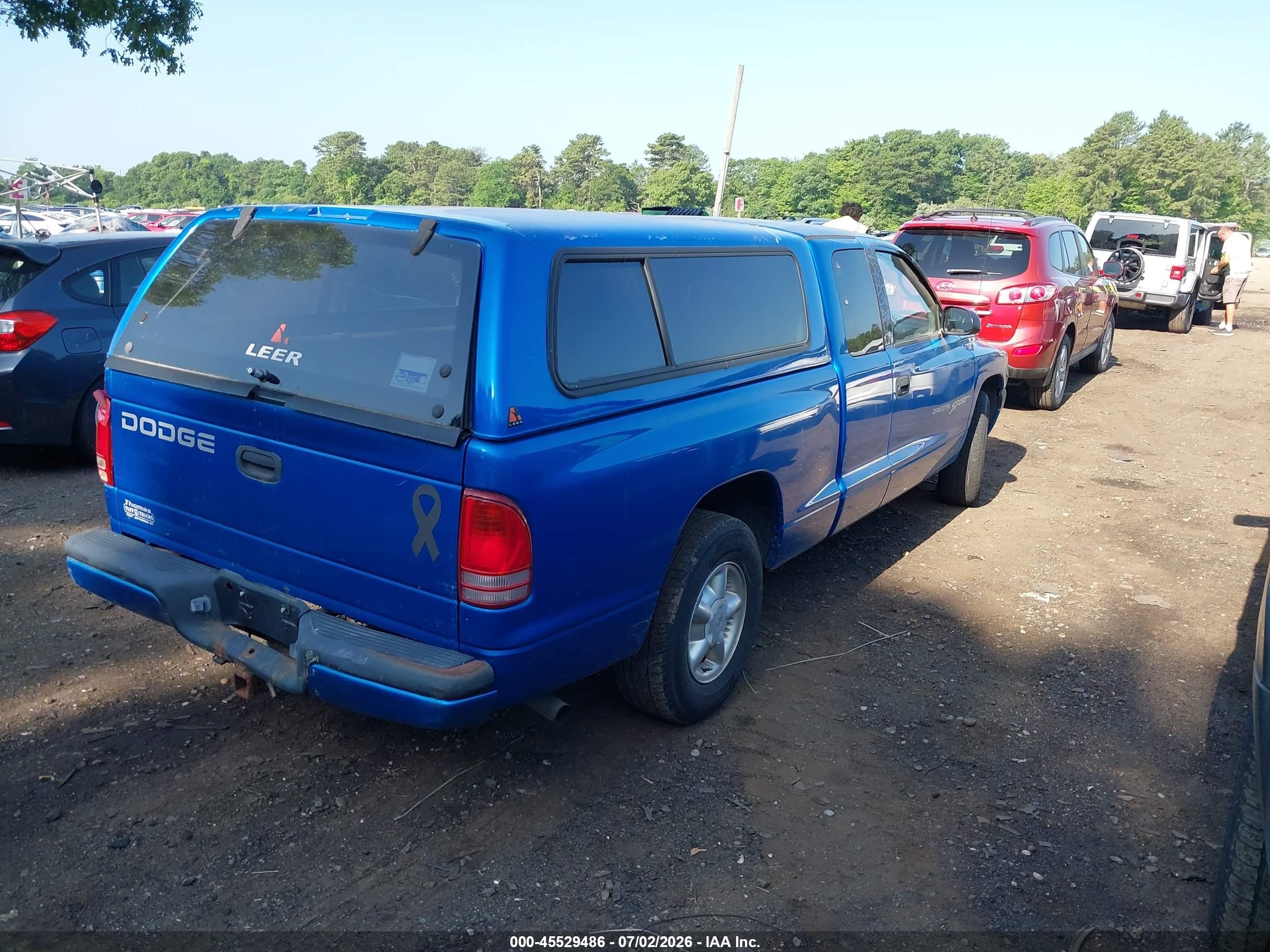 2000 Dodge Dakota Slt/sport Синий vin: 1B7GL22X1YS575218