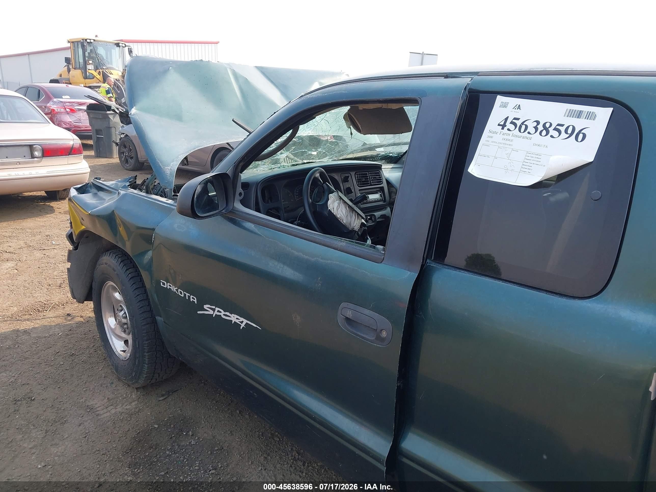 2000 Dodge Dakota Slt/sport Green vin: 1B7GL22X2YS545855