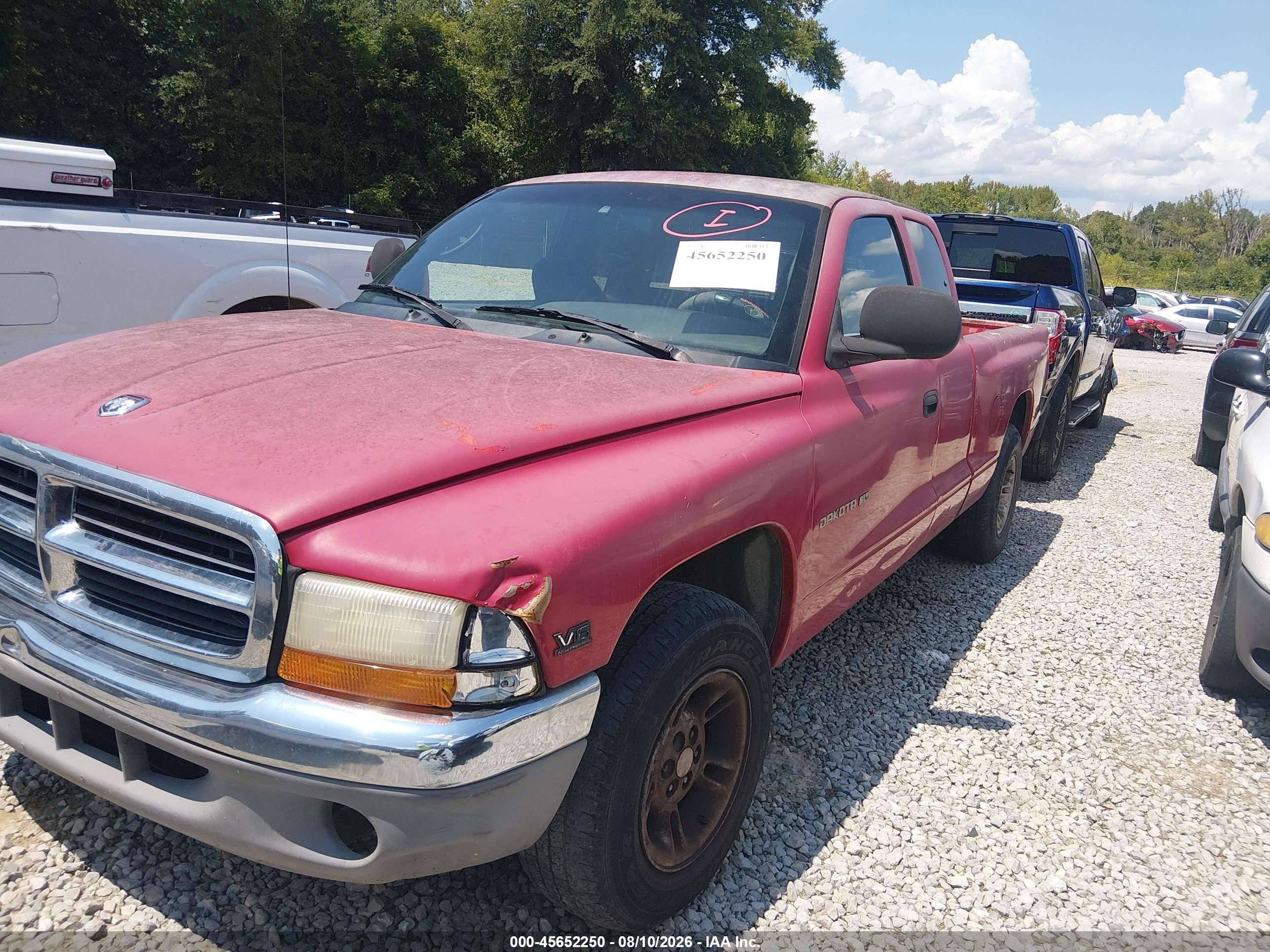 2000 Dodge Dakota Slt/sport Red vin: 1B7GL22X6YS537497