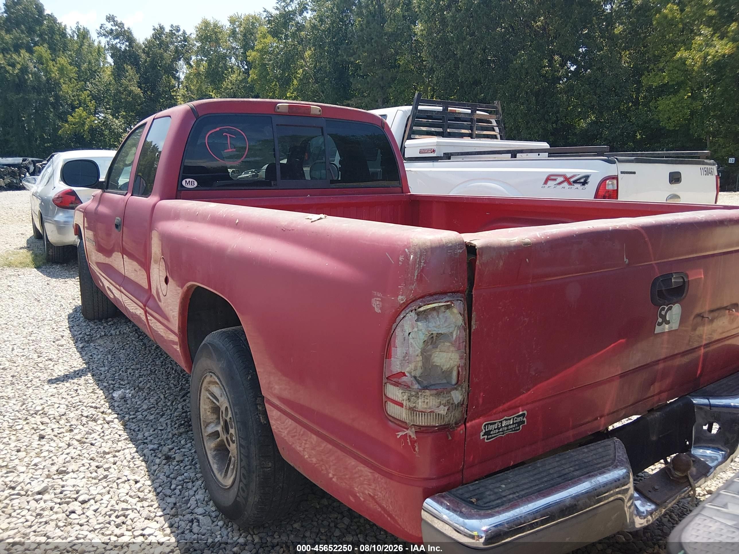 2000 Dodge Dakota Slt/sport Red vin: 1B7GL22X6YS537497