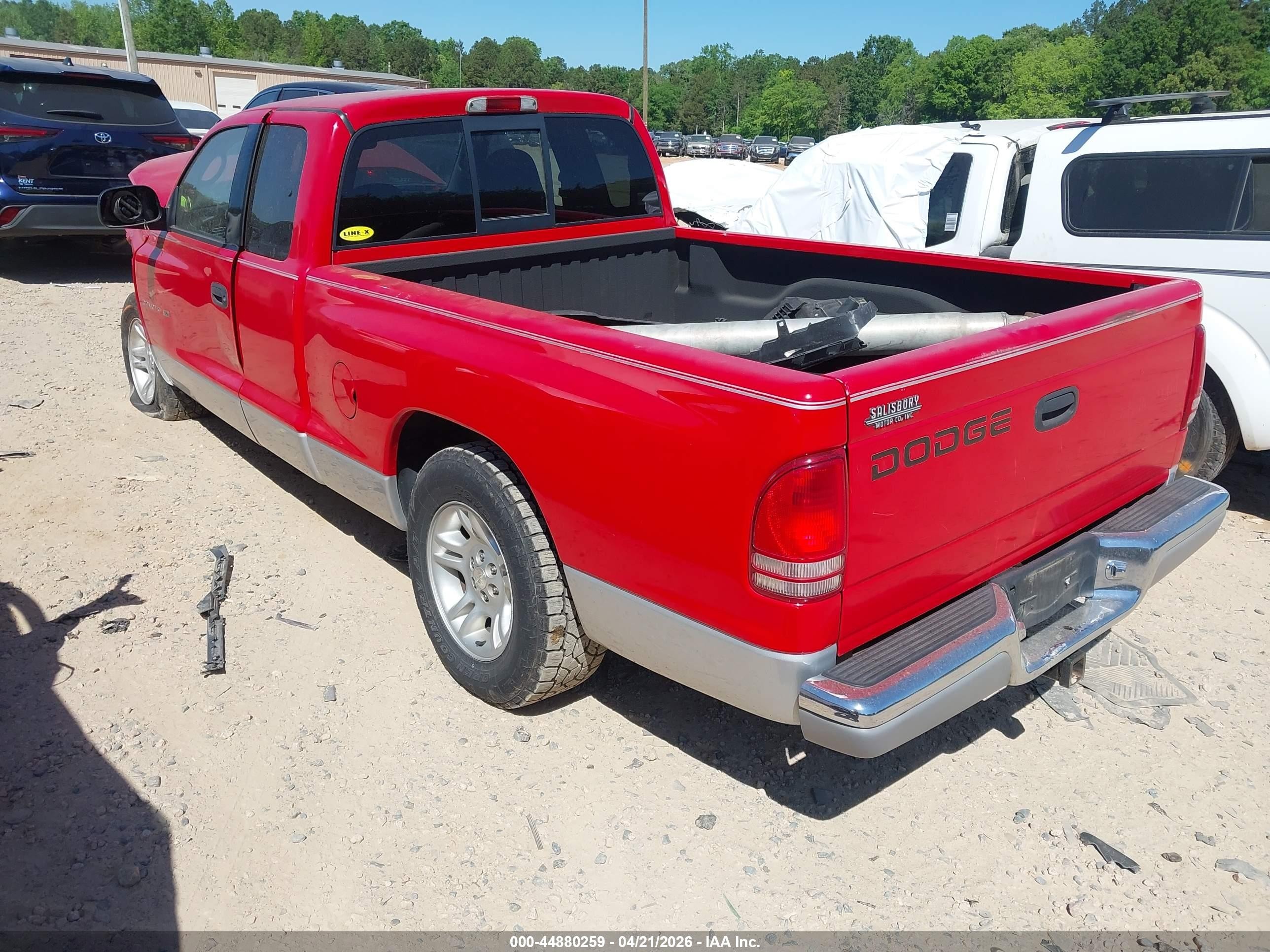 2001 Dodge Dakota Slt/sport Red vin: 1B7GL22X71S307229