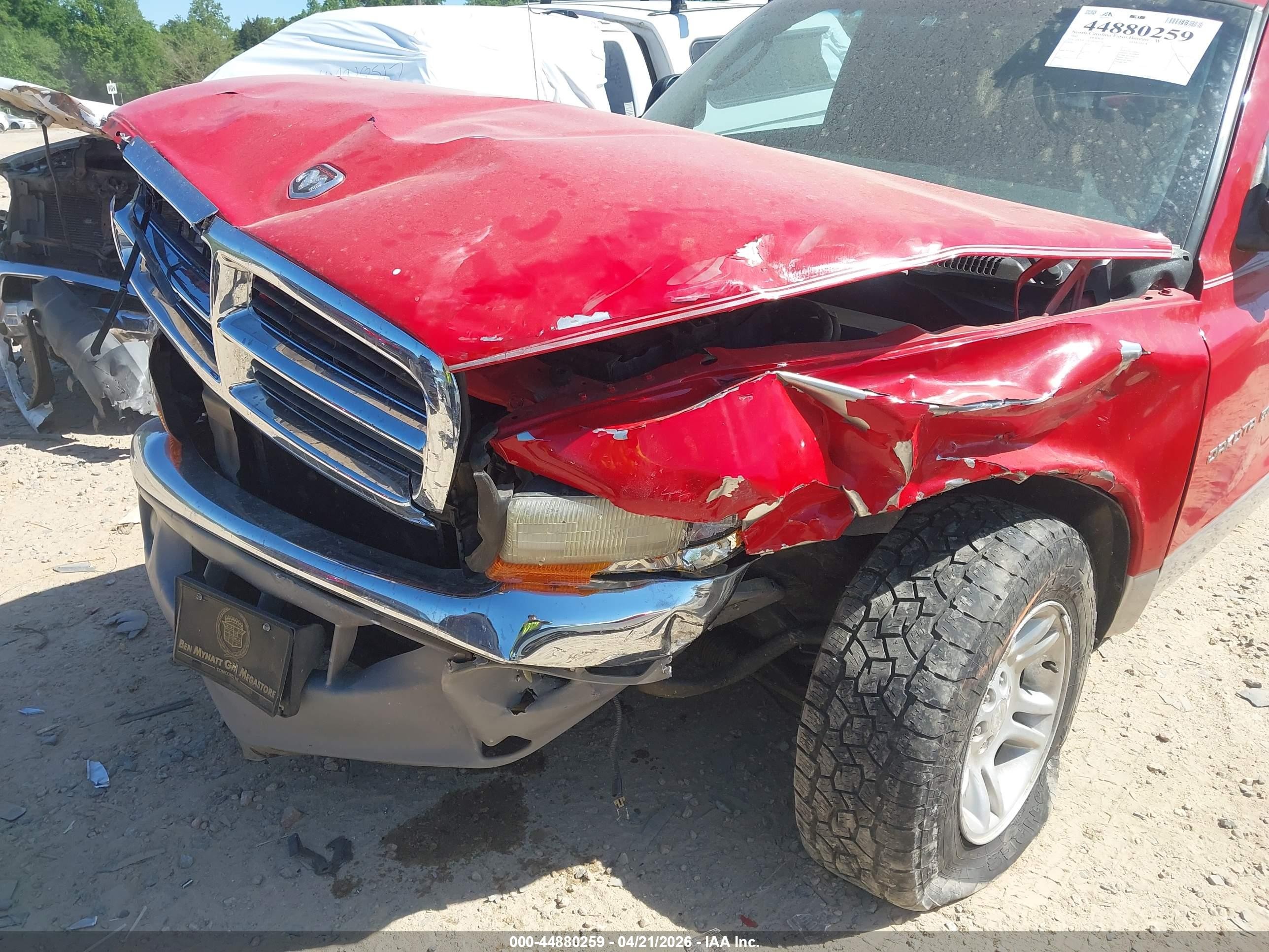 2001 Dodge Dakota Slt/sport Red vin: 1B7GL22X71S307229