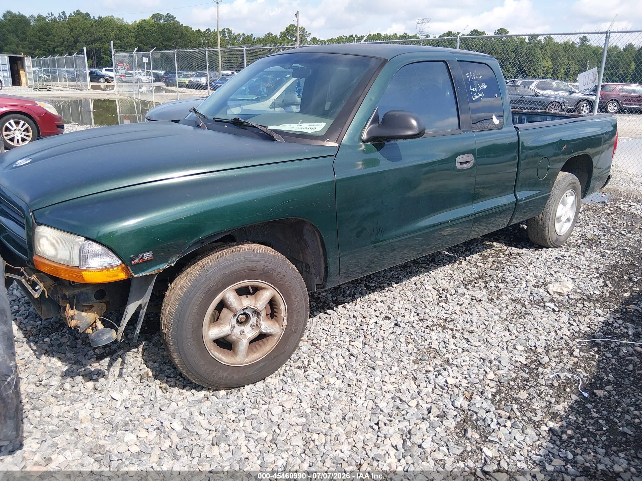 1999 Dodge Dakota Slt/sport Зеленый vin: 1B7GL22Y8XS161599