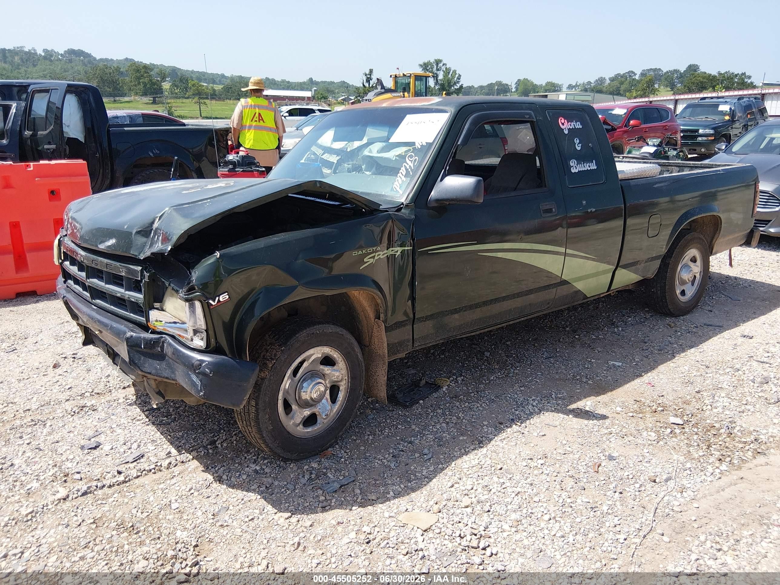 1996 Dodge Dakota   Зеленый vin: 1B7GL23X3TS560761