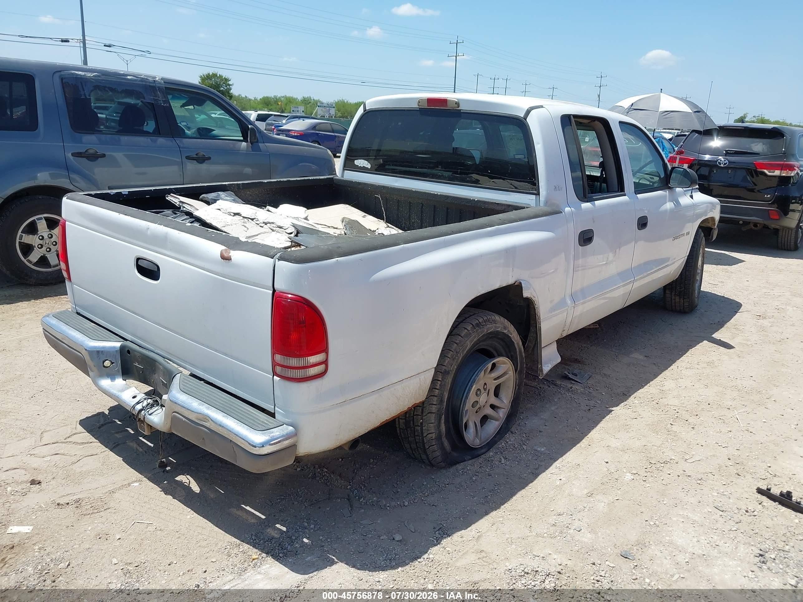 2001 Dodge Dakota Slt/sport White vin: 1B7GL2AN31S101082
