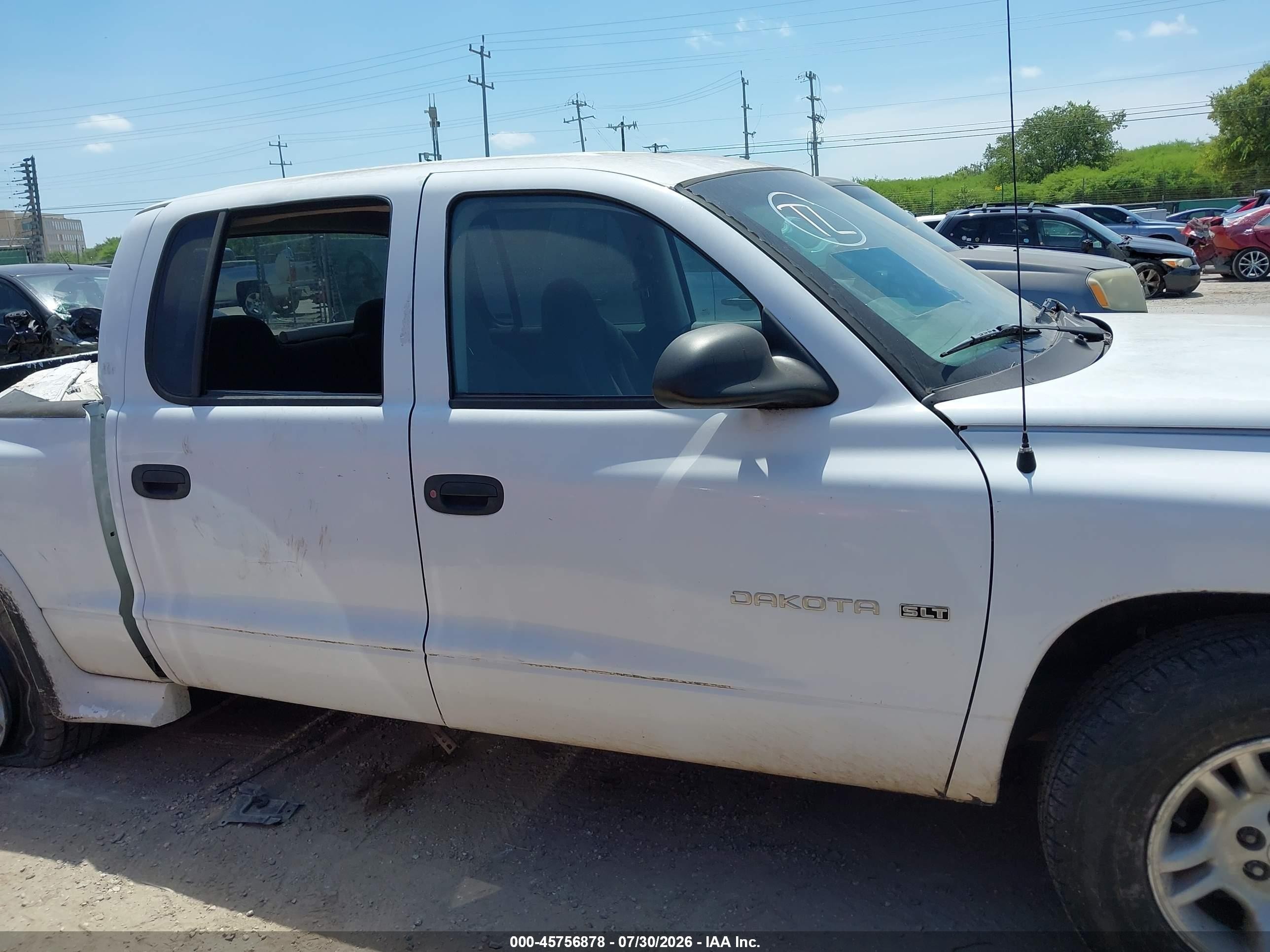 2001 Dodge Dakota Slt/sport White vin: 1B7GL2AN31S101082