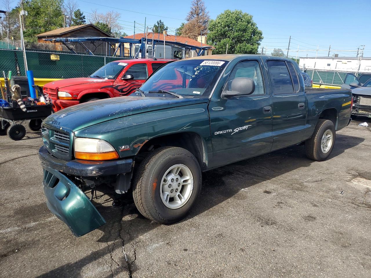2000 Dodge Dakota Quad Зеленый vin: 1B7GL2AN4YS695871