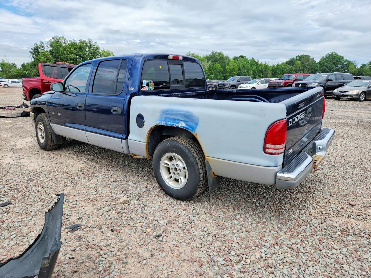 2000 Dodge Dakota Quad Синий vin: 1B7GL2AN4YS718128