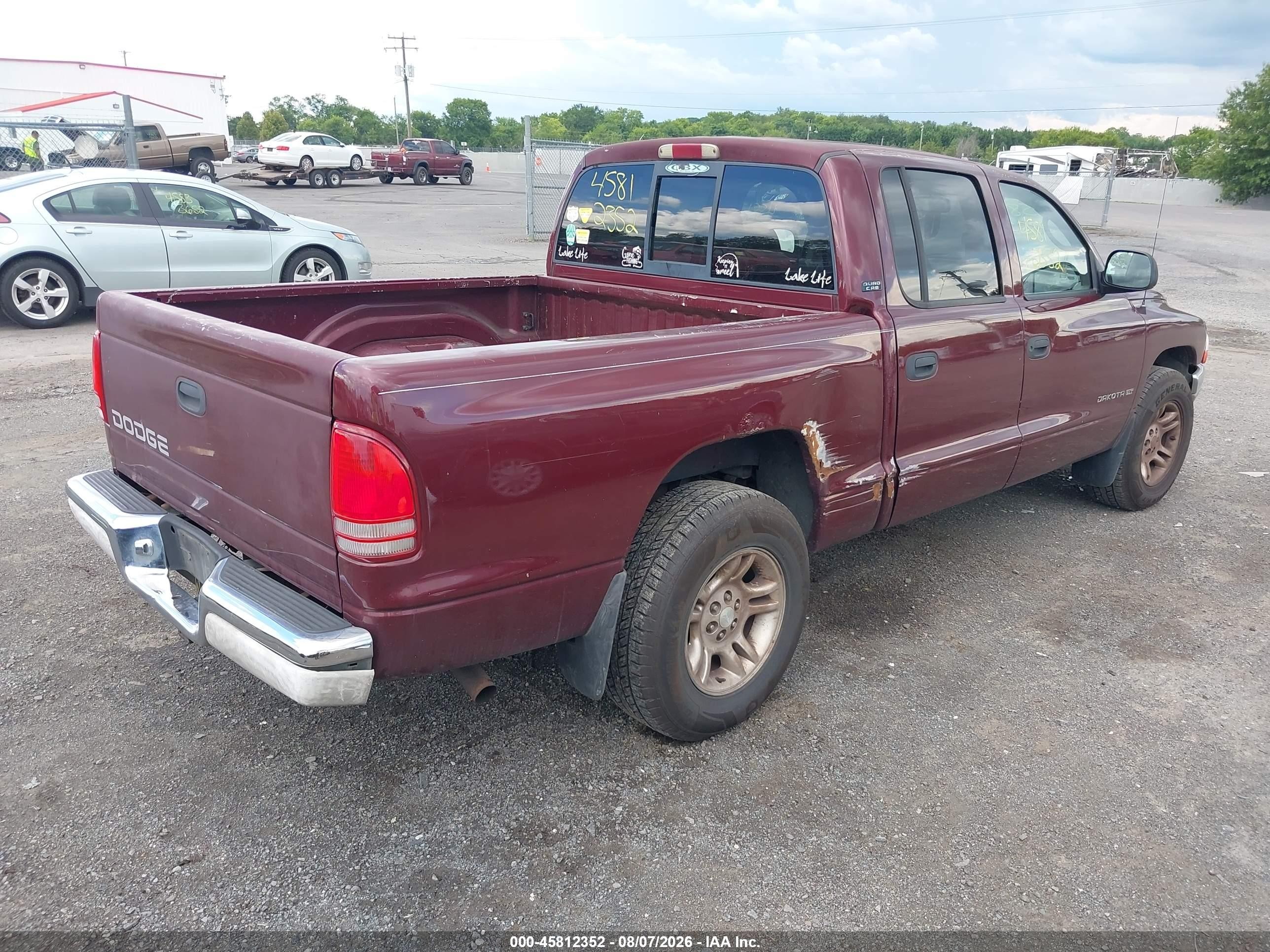 2001 Dodge Dakota Slt/sport Red vin: 1B7GL2AN71S172110