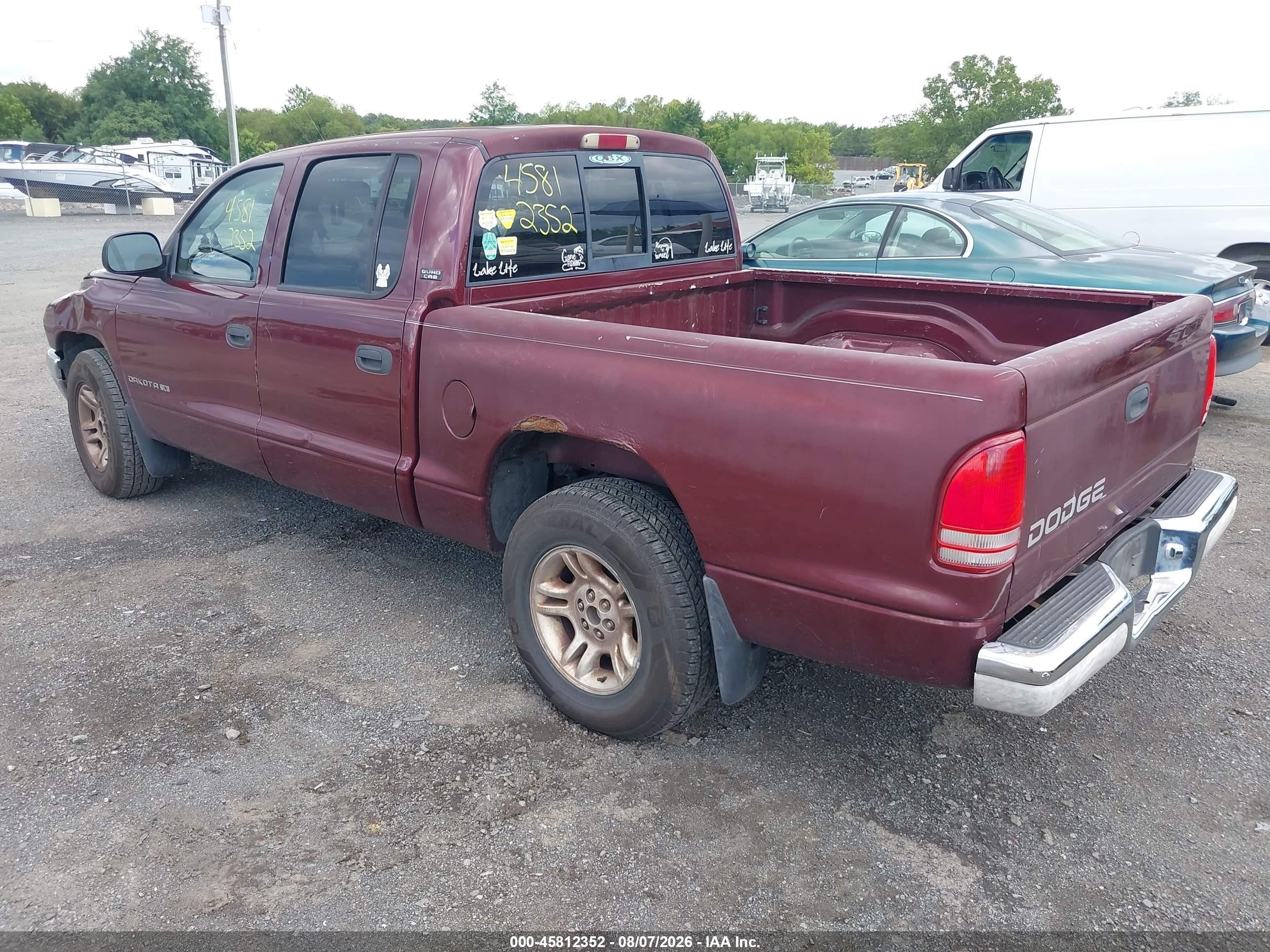 2001 Dodge Dakota Slt/sport Red vin: 1B7GL2AN71S172110