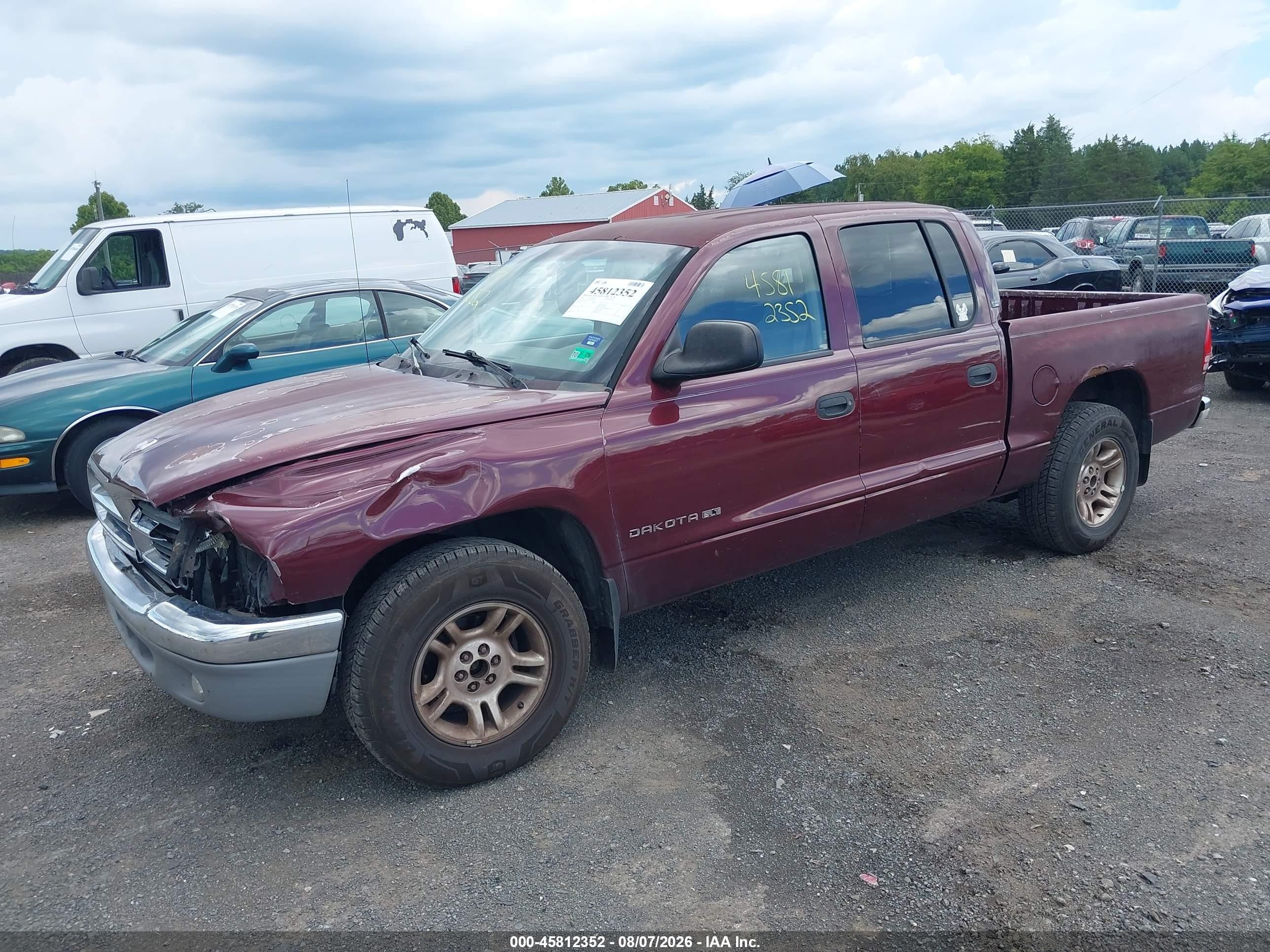 2001 Dodge Dakota Slt/sport Red vin: 1B7GL2AN71S172110