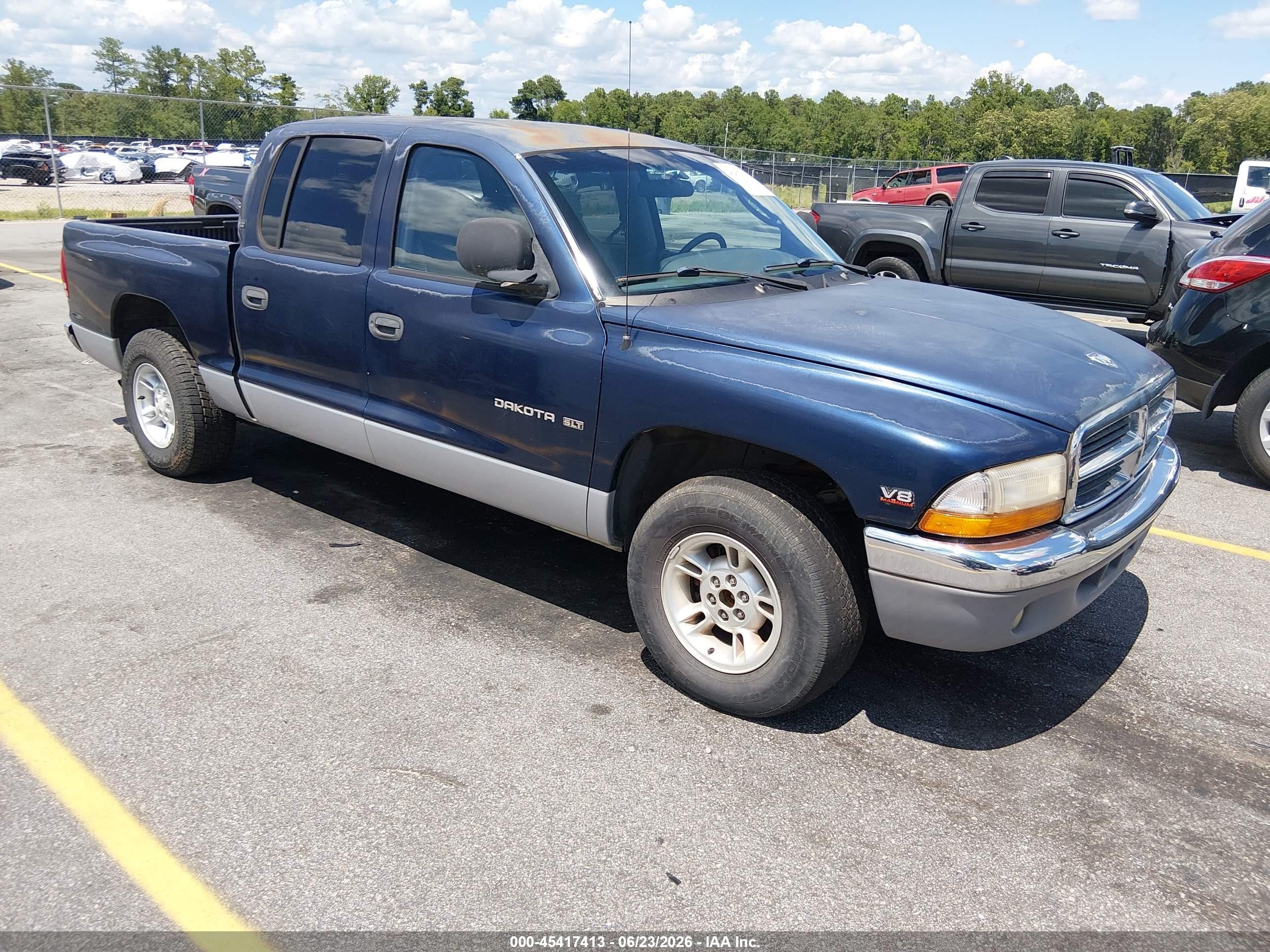 2000 Dodge Dakota Quad Blue vin: 1B7GL2AN7YS650309