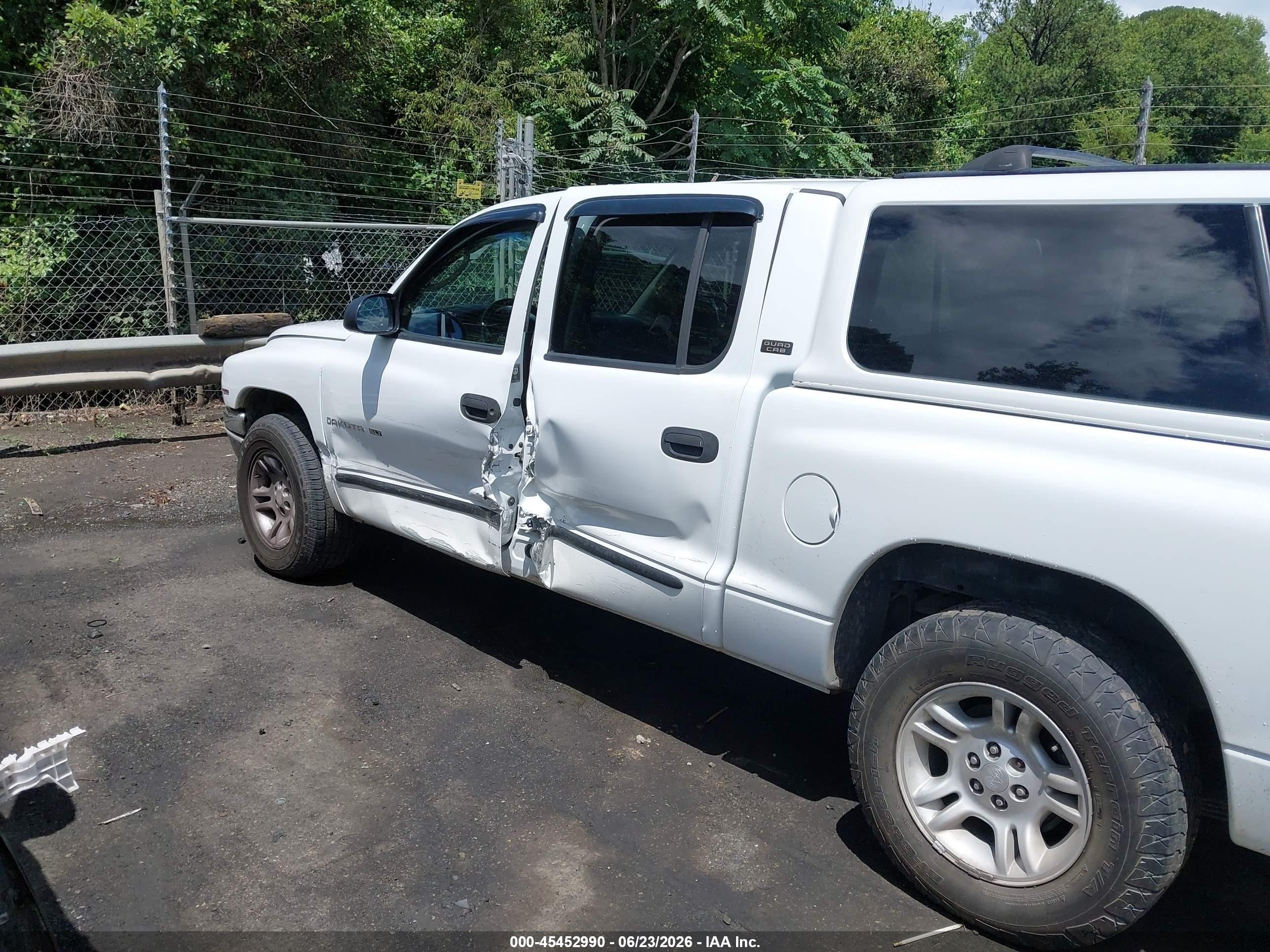 2001 Dodge Dakota Slt/sport Белый vin: 1B7GL2AX81S209361