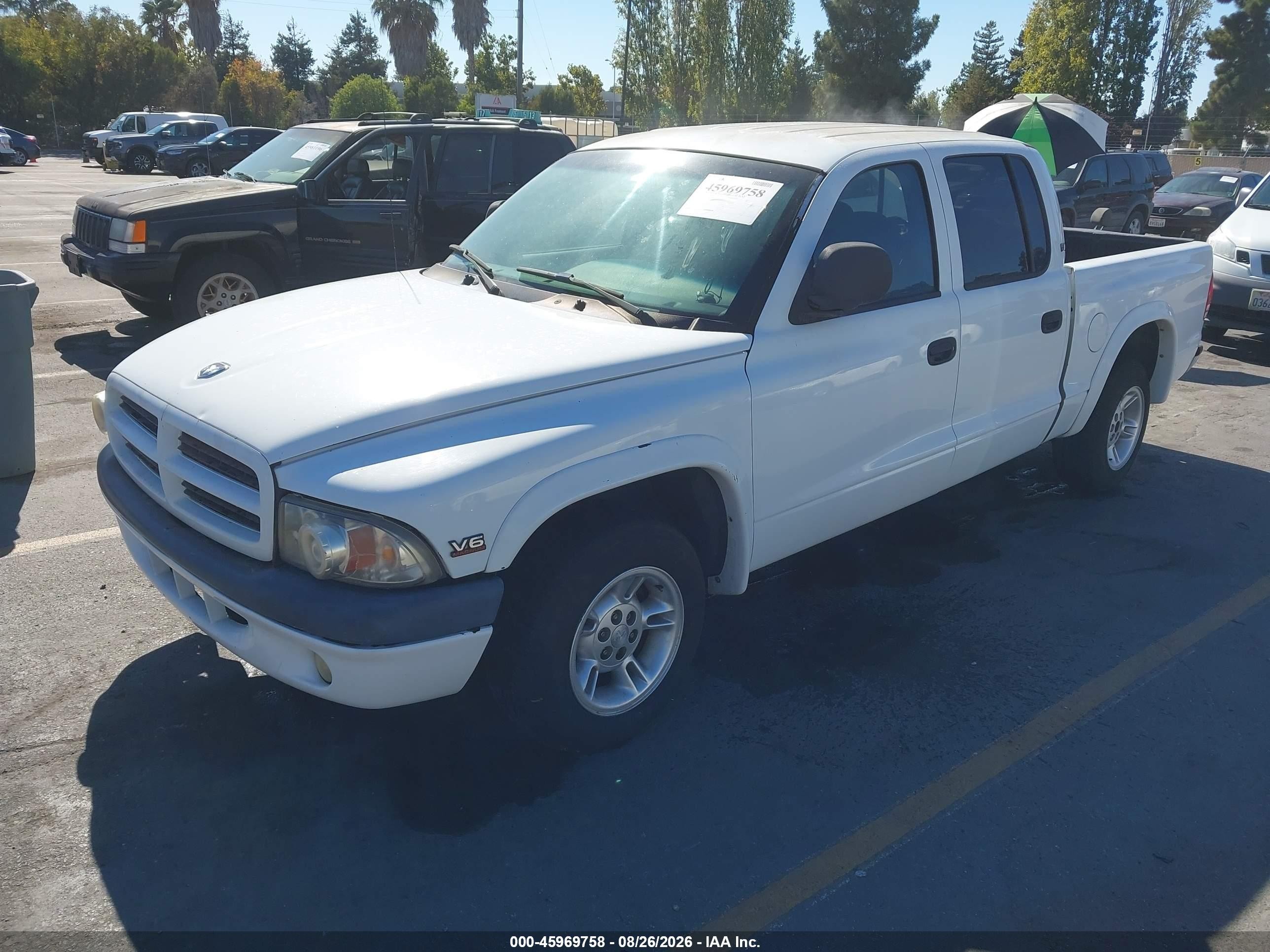 2000 Dodge Dakota Slt/sport White vin: 1B7GL2AX9YS776219