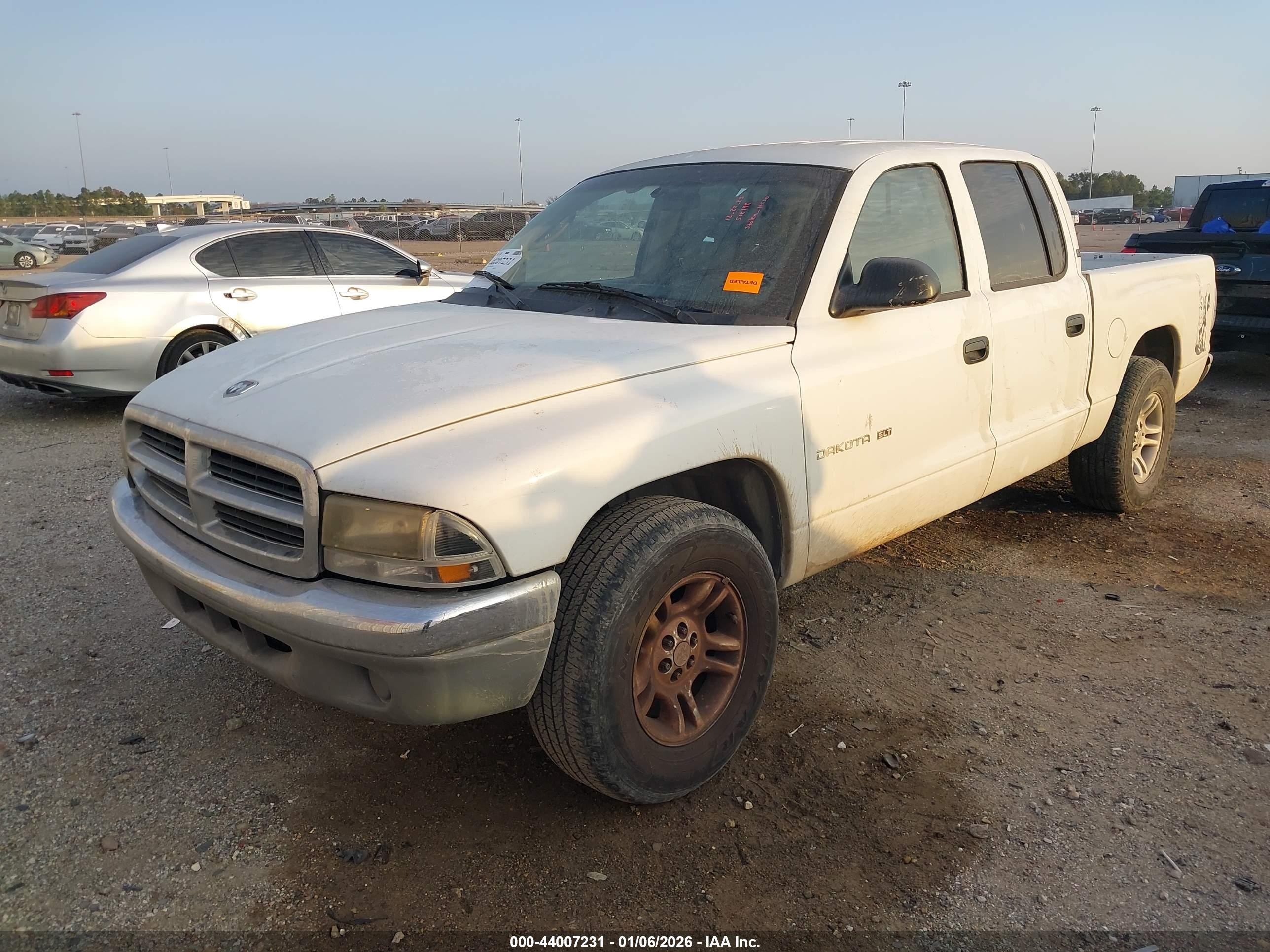 2001 Dodge Dakota Slt/sport White vin: 1B7GL2AXX1S138938