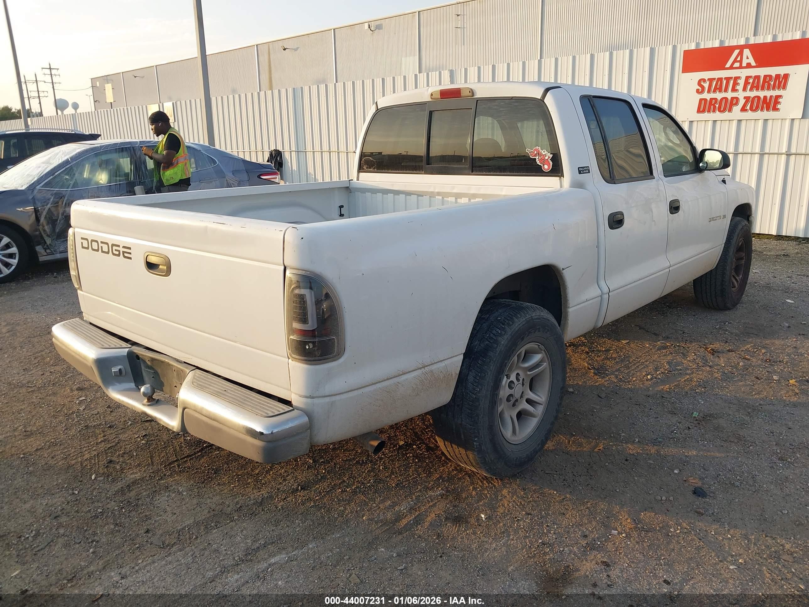 2001 Dodge Dakota Slt/sport White vin: 1B7GL2AXX1S138938