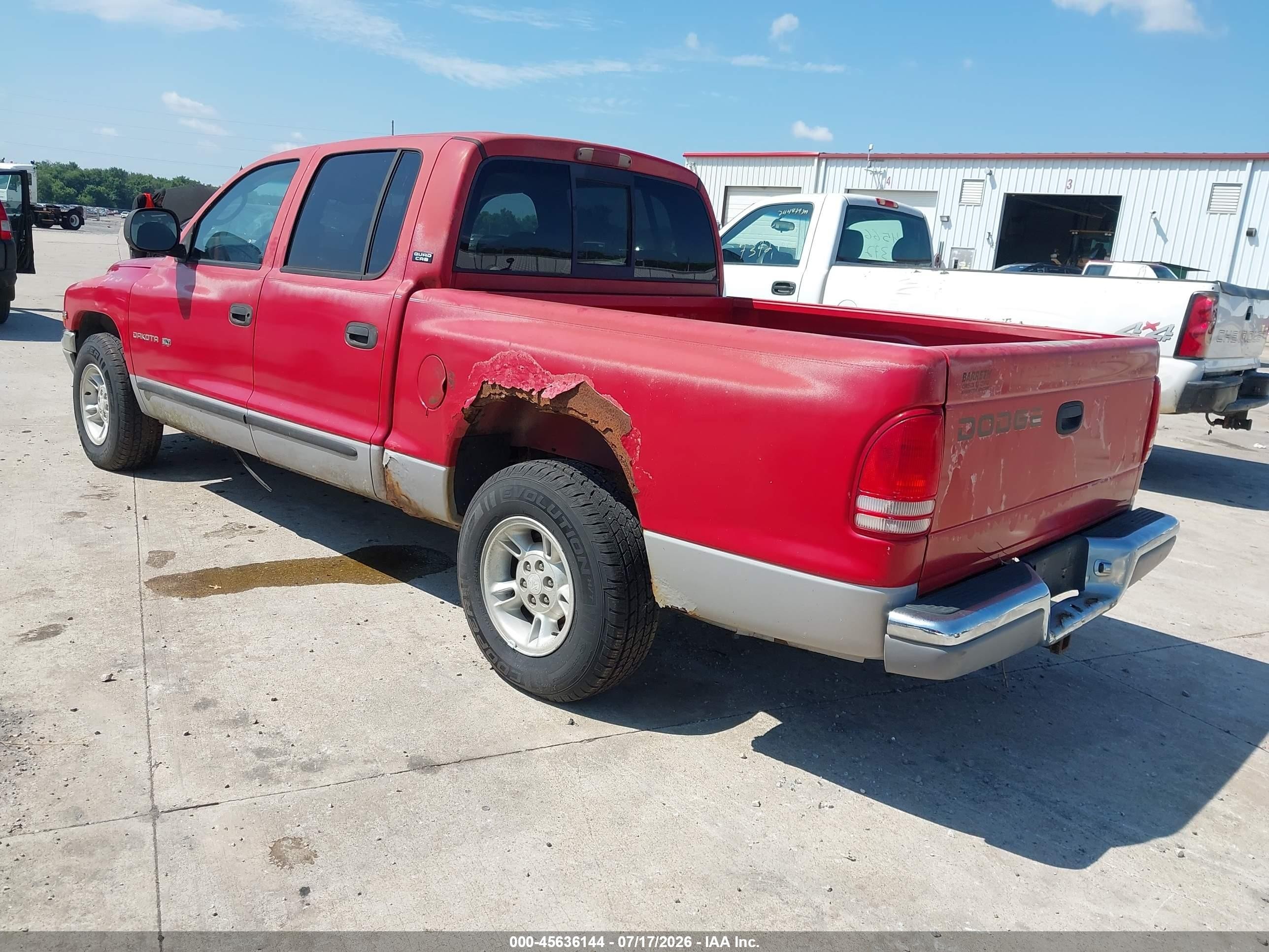 2000 Dodge Dakota Quad Red vin: 1B7GL2AZ7YS726114