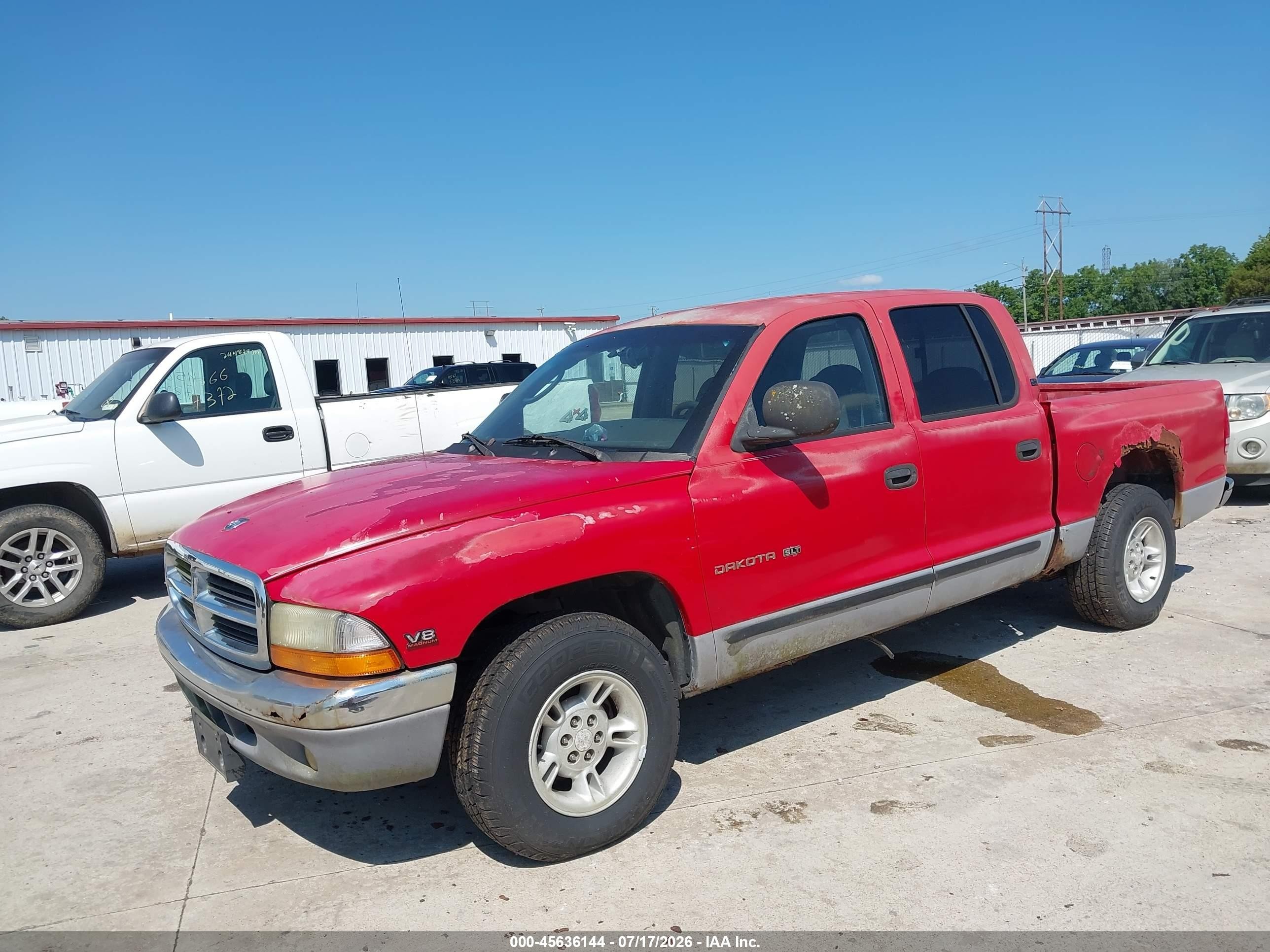 2000 Dodge Dakota Quad Red vin: 1B7GL2AZ7YS726114
