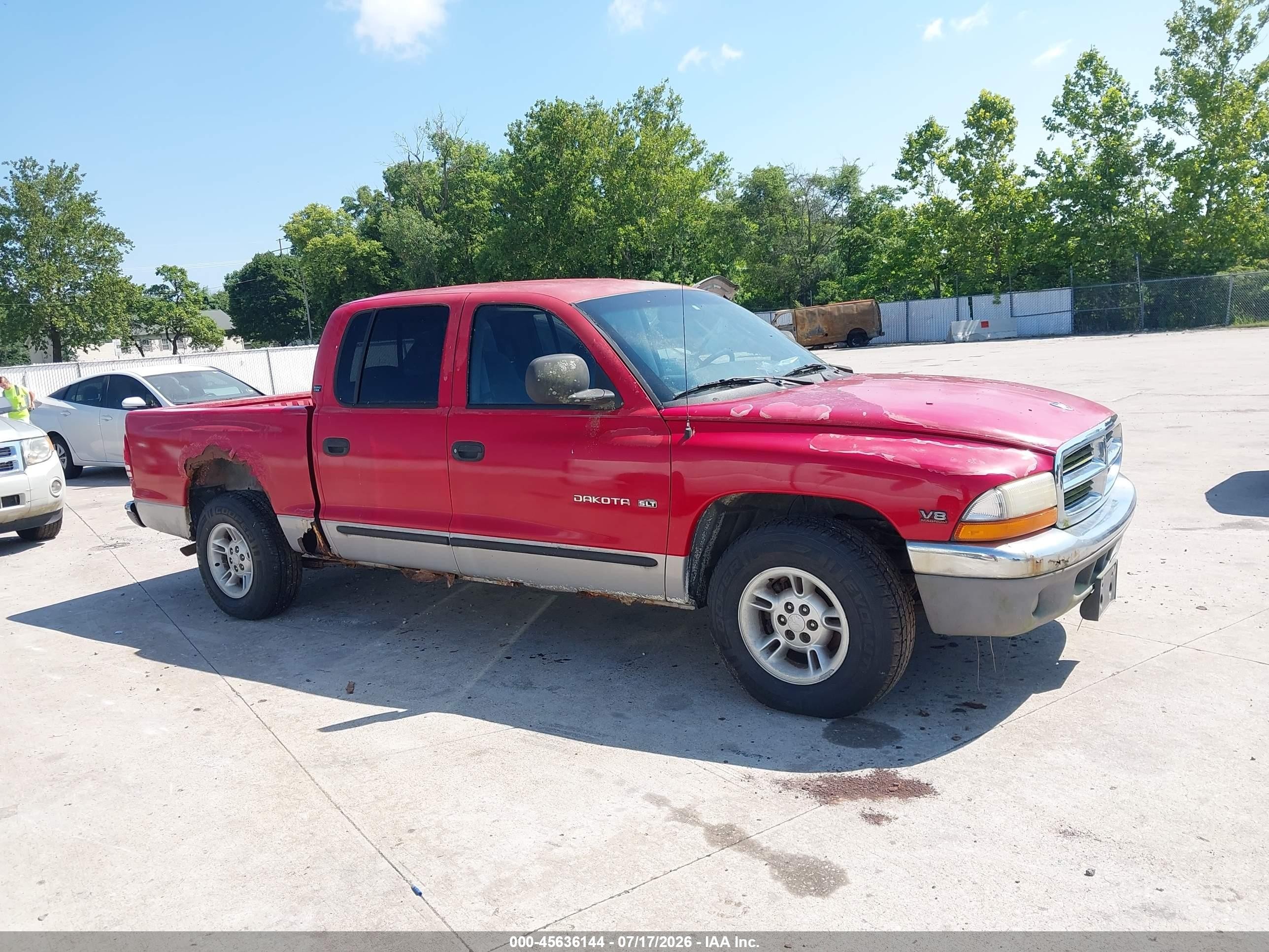 2000 Dodge Dakota Quad Red vin: 1B7GL2AZ7YS726114