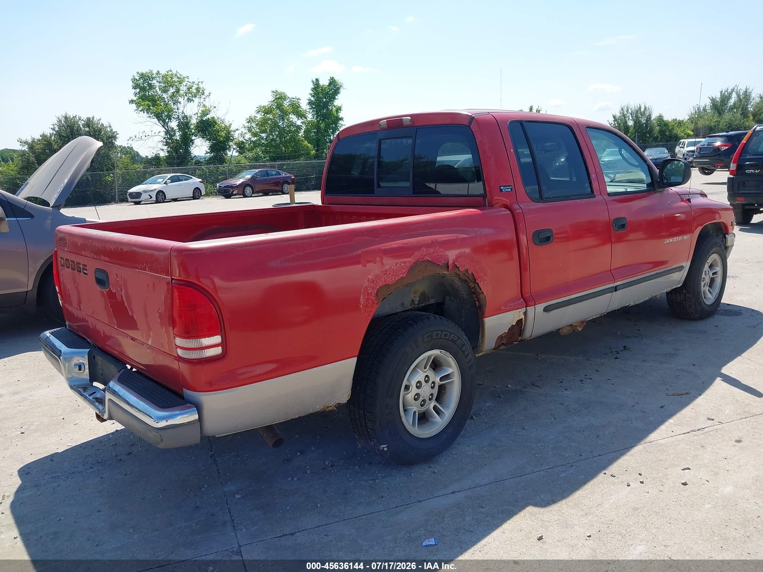 2000 Dodge Dakota Quad Red vin: 1B7GL2AZ7YS726114