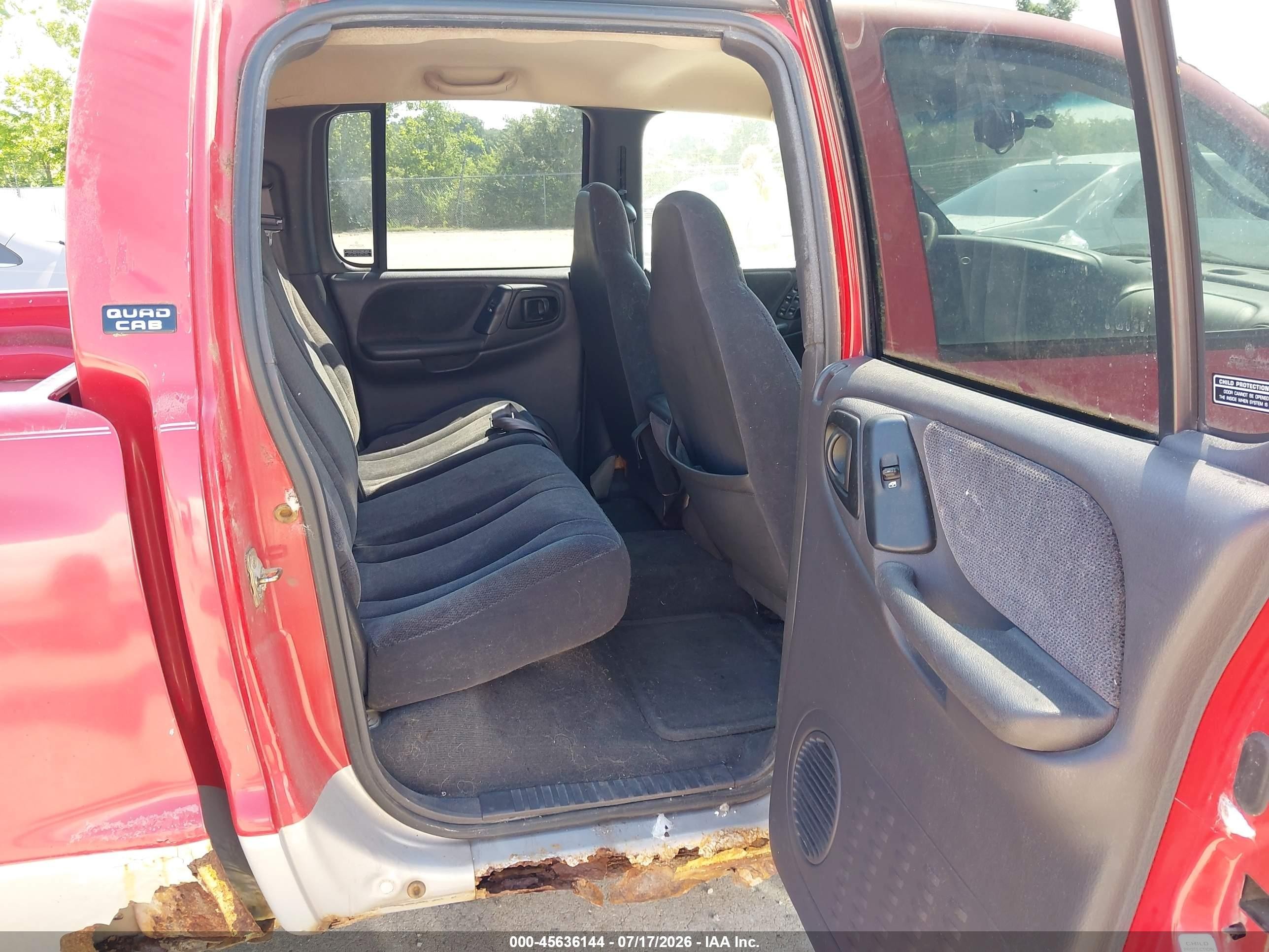 2000 Dodge Dakota Quad Red vin: 1B7GL2AZ7YS726114