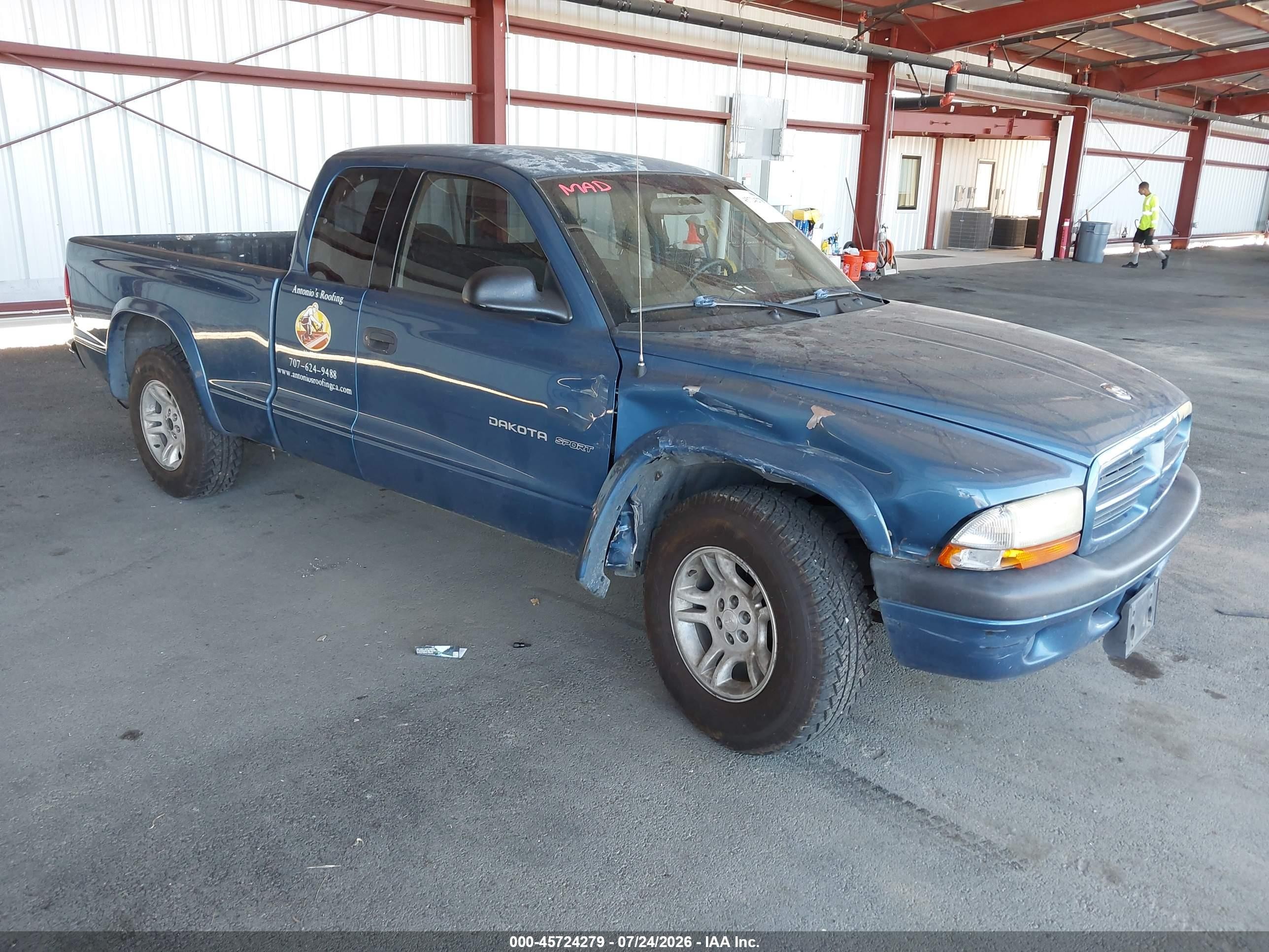 2002 Dodge Dakota Sport Blue vin: 1B7GL32X12S717970