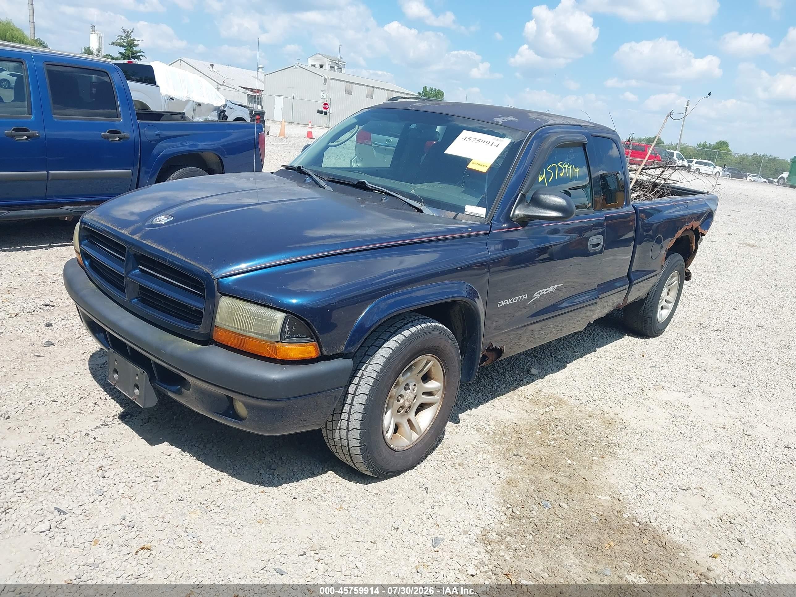 2002 Dodge Dakota Sport Blue vin: 1B7GL32X42S512143