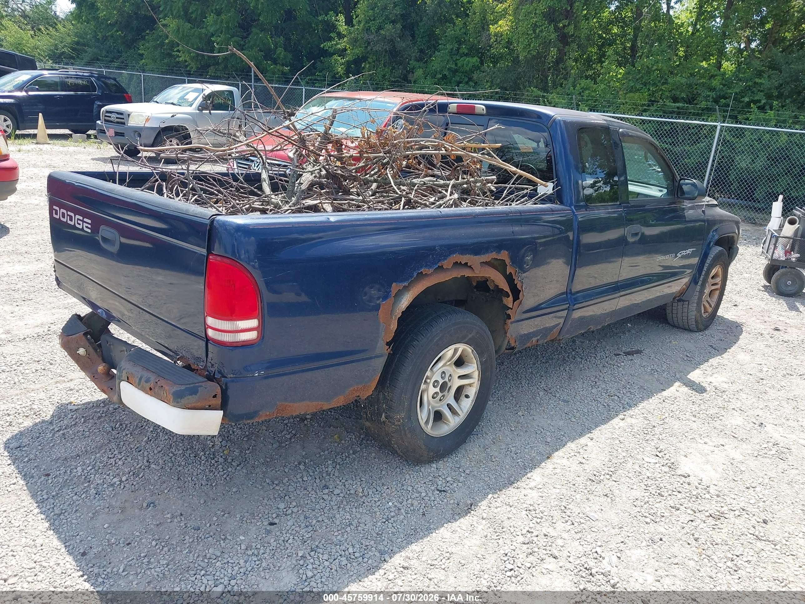 2002 Dodge Dakota Sport Blue vin: 1B7GL32X42S512143