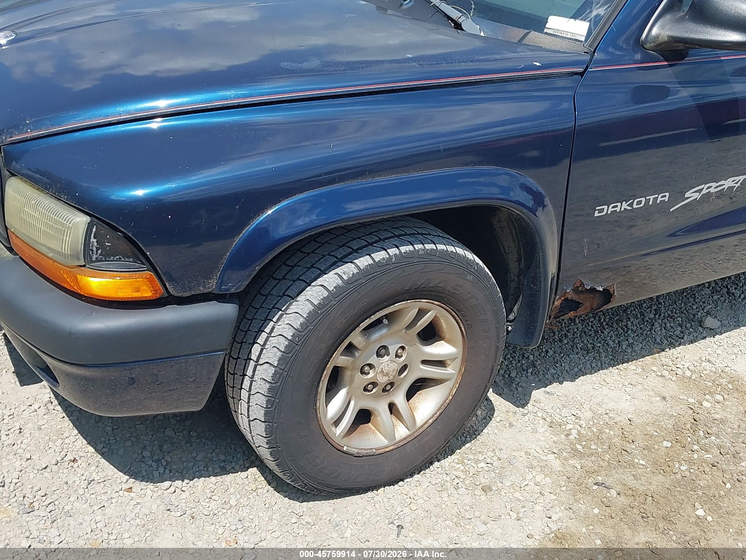 2002 Dodge Dakota Sport Blue vin: 1B7GL32X42S512143