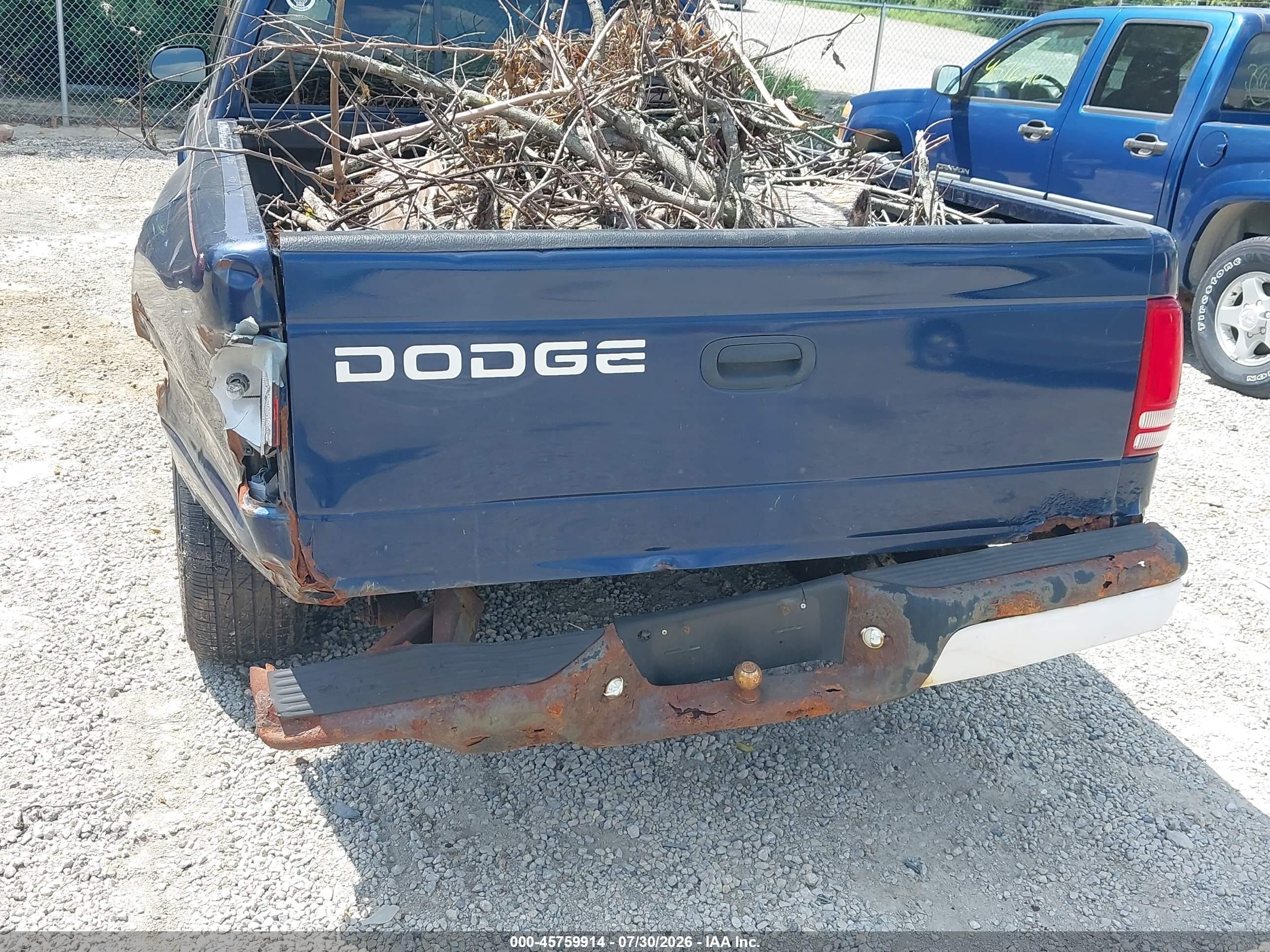 2002 Dodge Dakota Sport Blue vin: 1B7GL32X42S512143