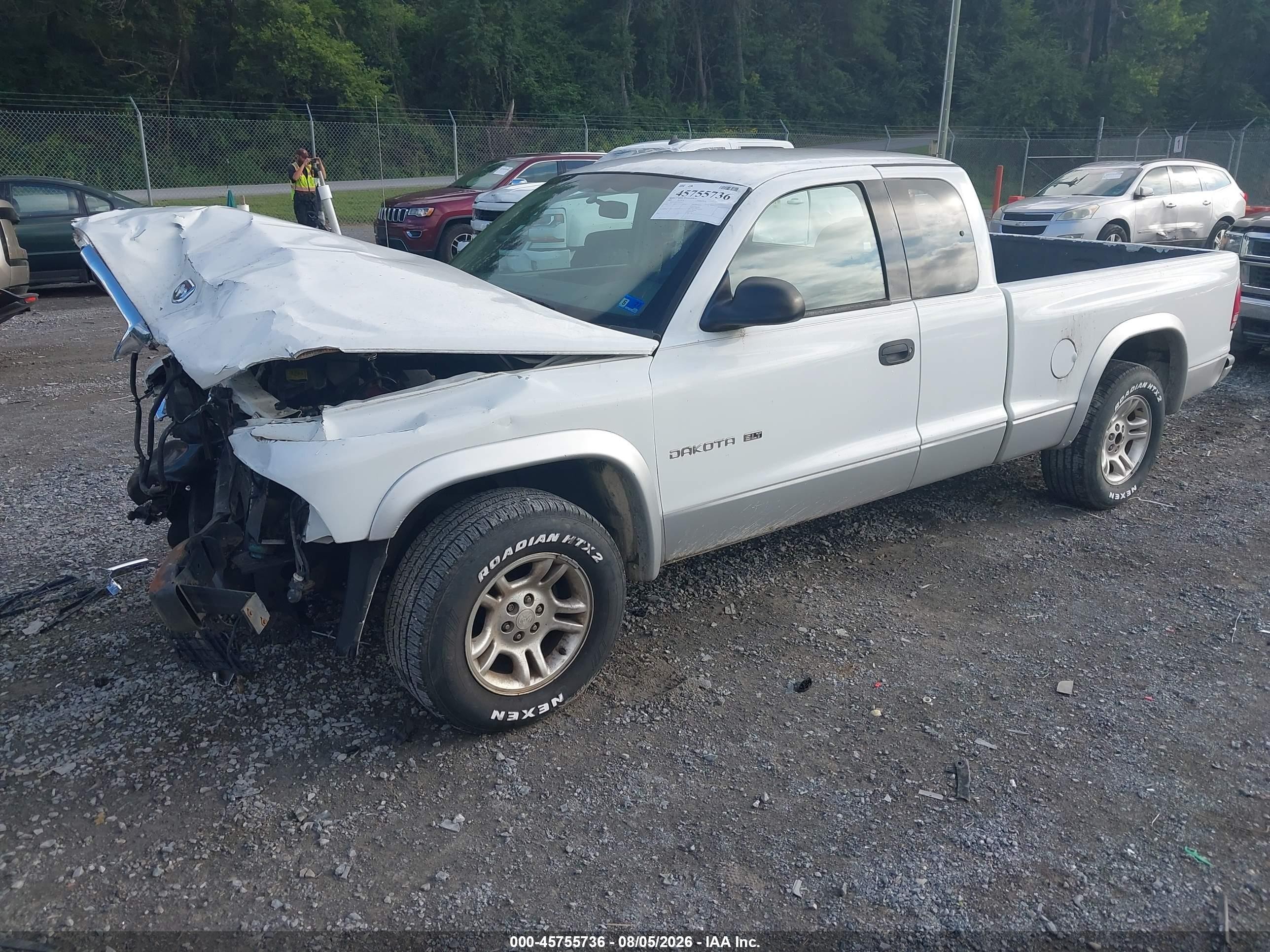 2002 Dodge Dakota Slt White vin: 1B7GL42X52S522072