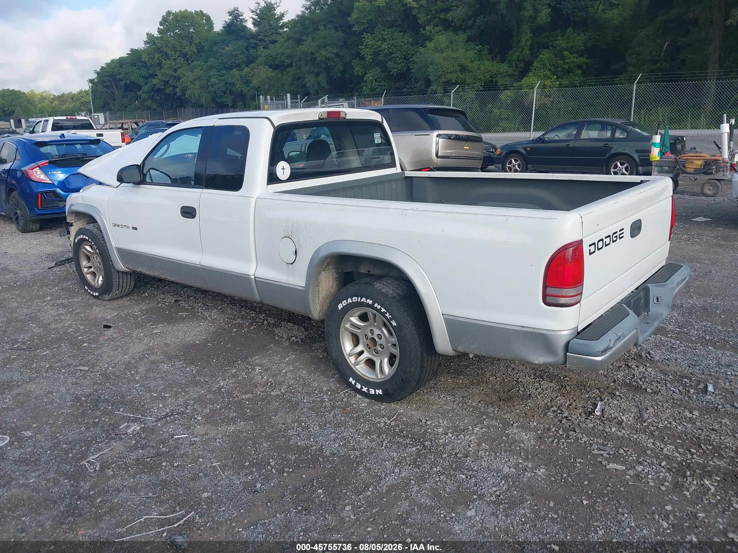 2002 Dodge Dakota Slt White vin: 1B7GL42X52S522072