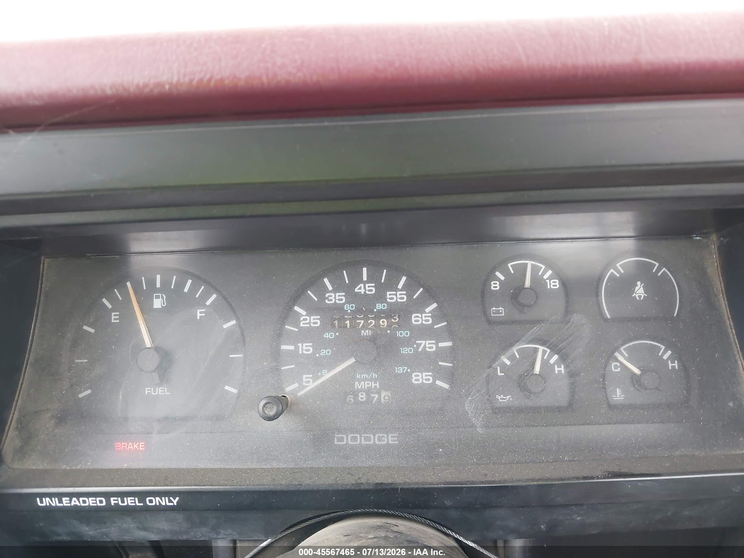 1987 Dodge Dakota   Red vin: 1B7GN14M2HS392370