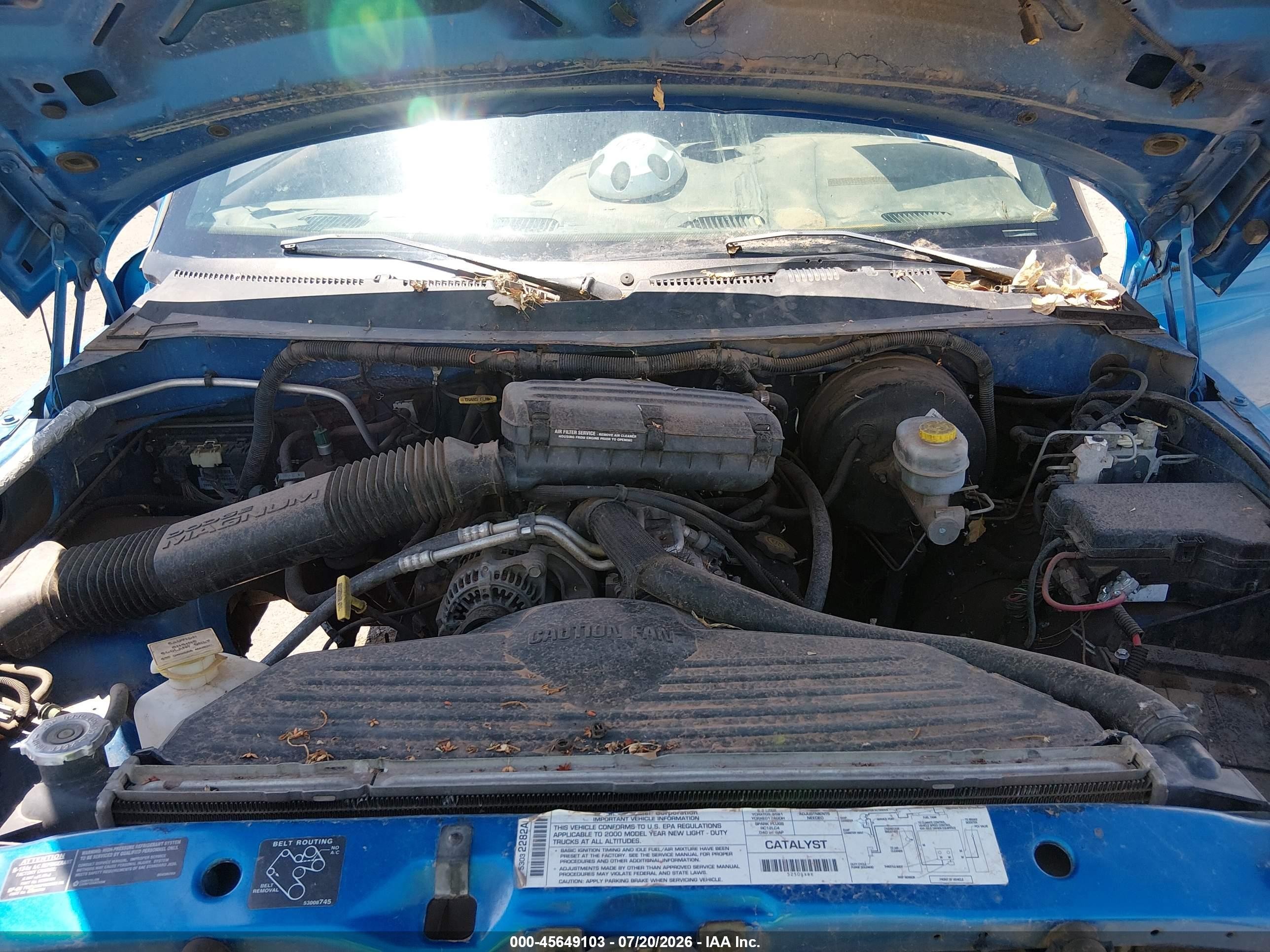 2000 Dodge Ram 1500 St Blue vin: 1B7HC13Y0YJ133638
