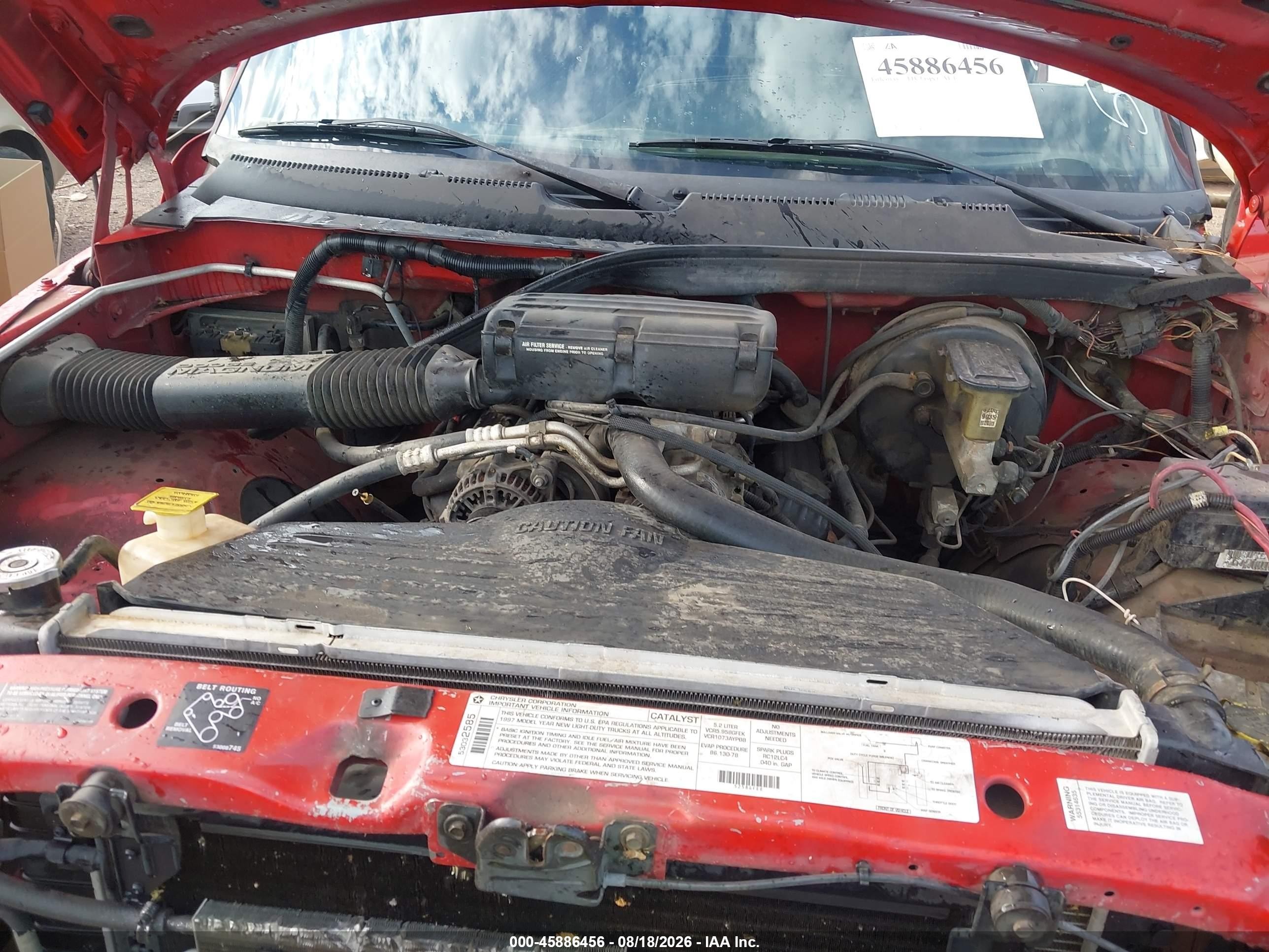 1997 Dodge Ram 1500 St Red vin: 1B7HC13Y1VJ531890