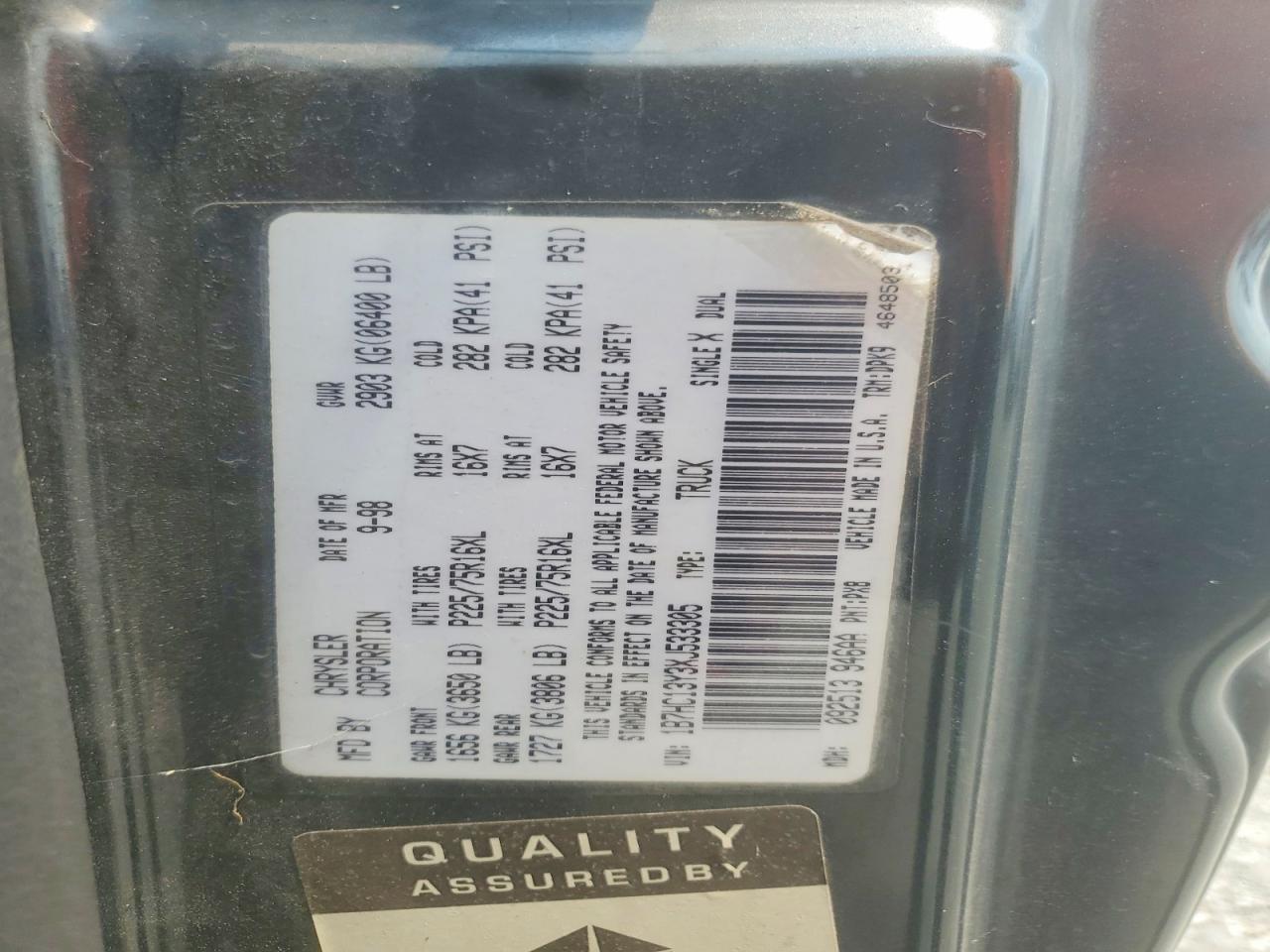 1999 Dodge Ram 1500 Purple vin: 1B7HC13Y3XJ533305