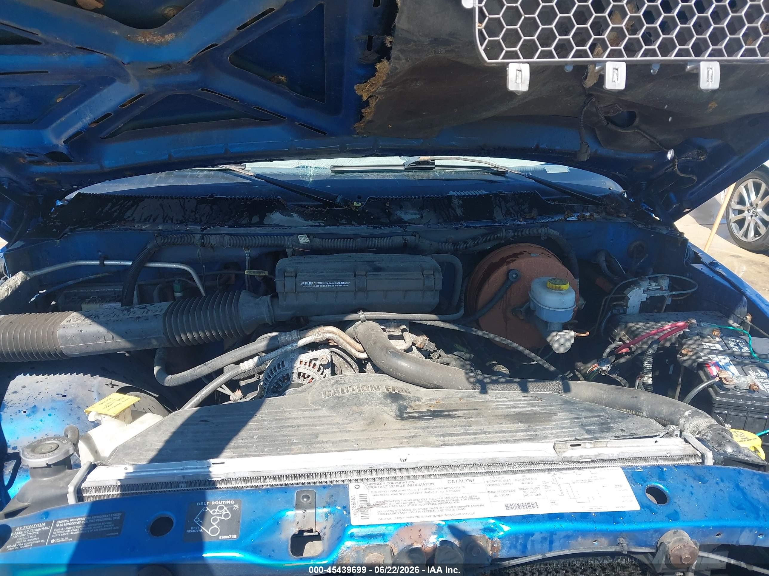 1998 Dodge Ram 1500 St Blue vin: 1B7HC13Y8WJ232432