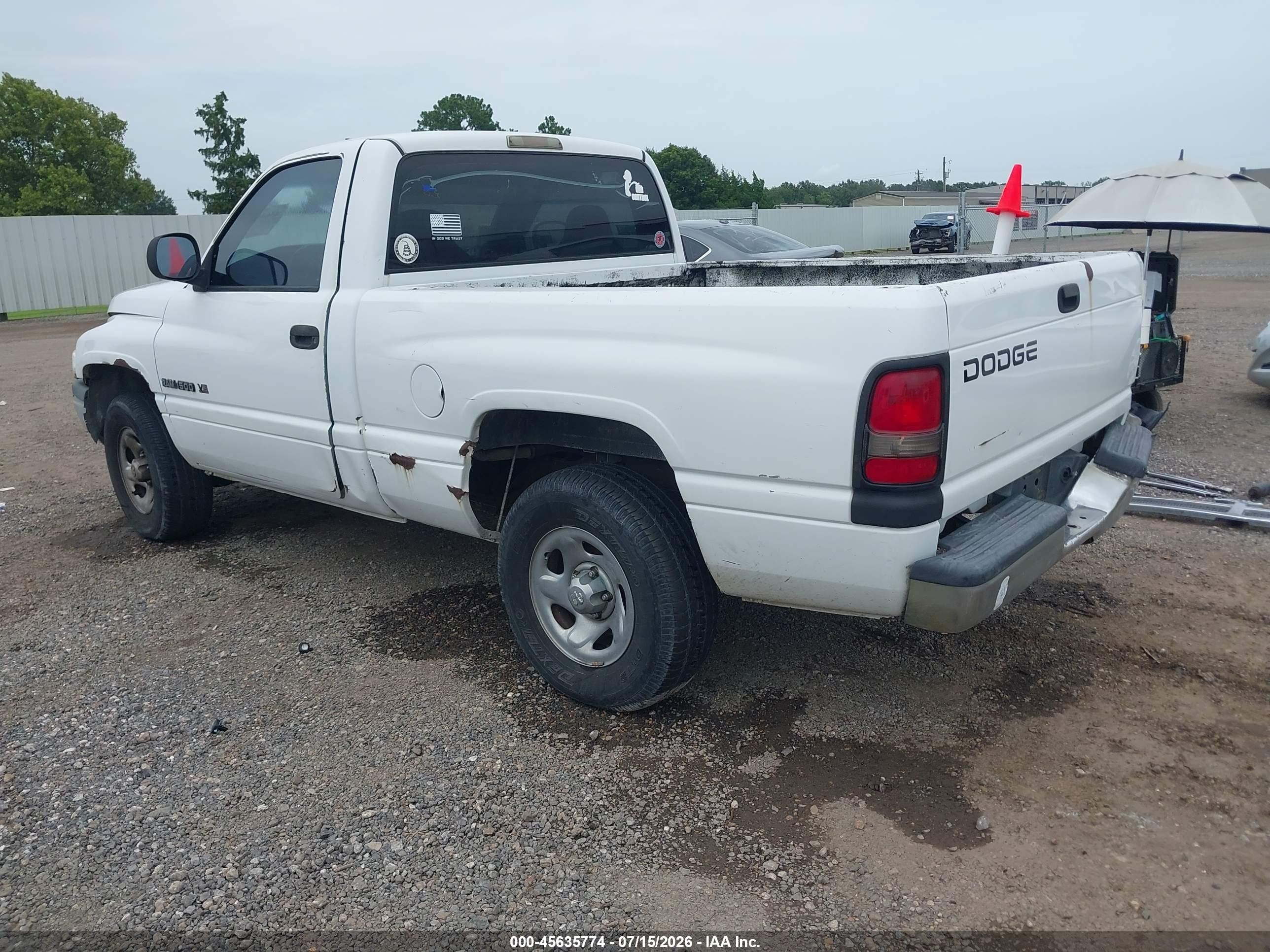 2001 Dodge Ram 1500 St/ws White vin: 1B7HC16X11S257243