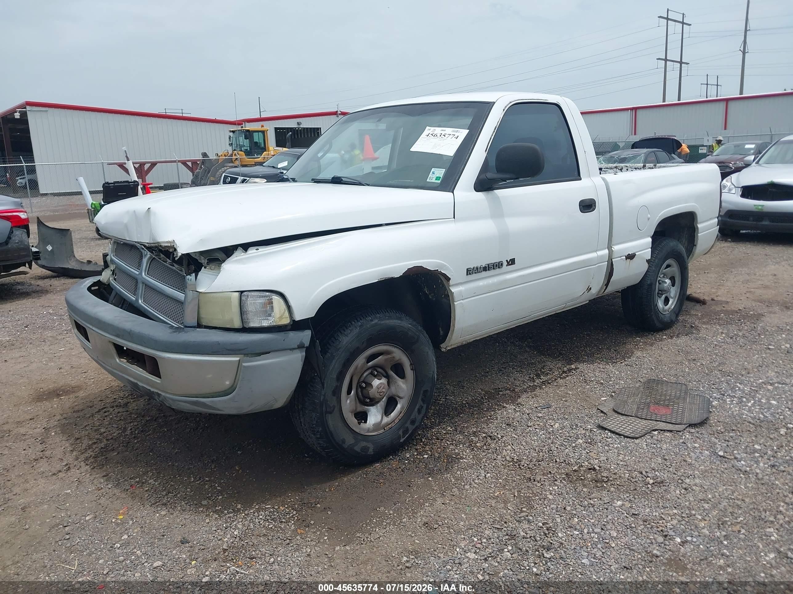2001 Dodge Ram 1500 St/ws White vin: 1B7HC16X11S257243