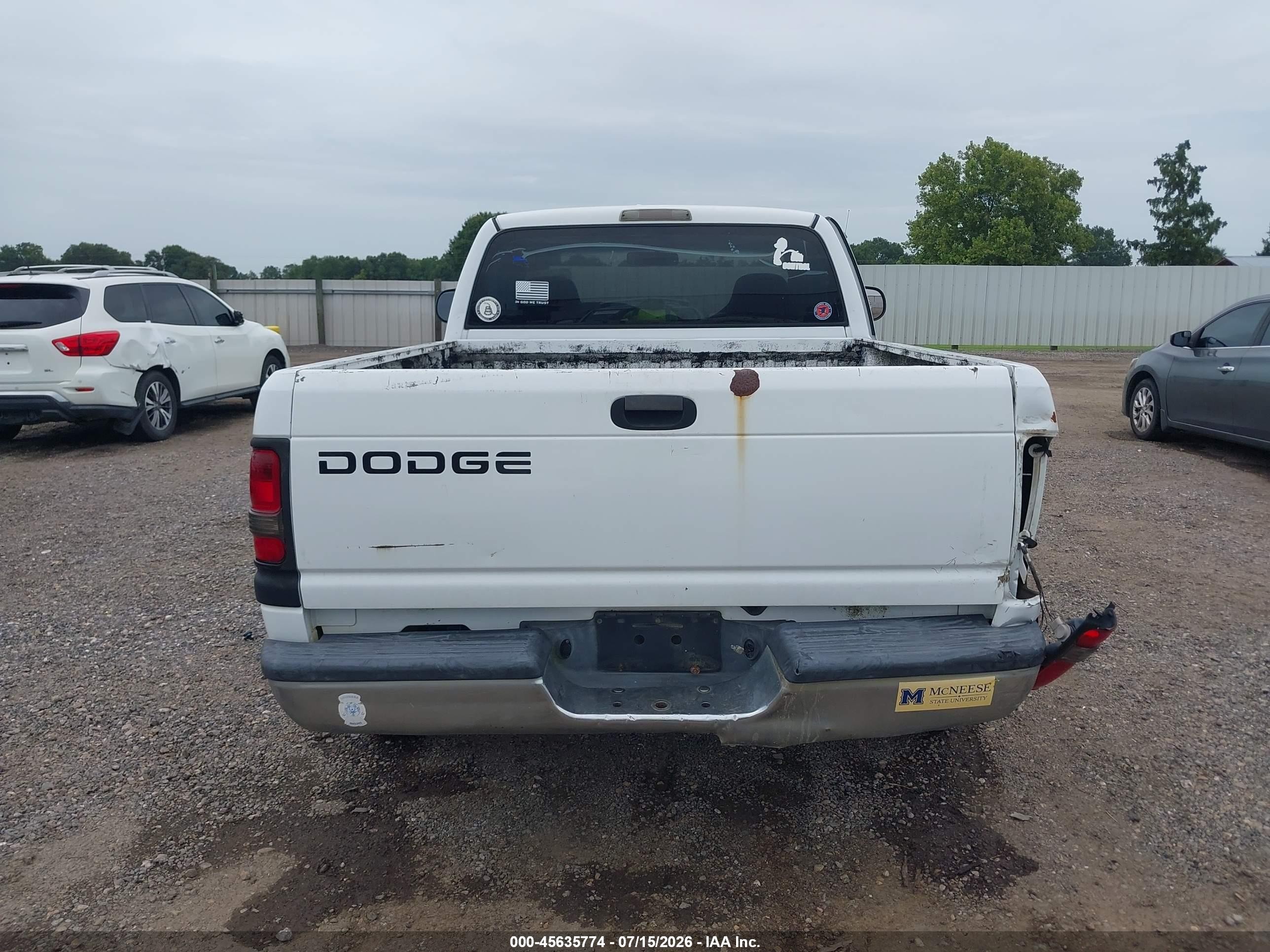 2001 Dodge Ram 1500 St/ws White vin: 1B7HC16X11S257243