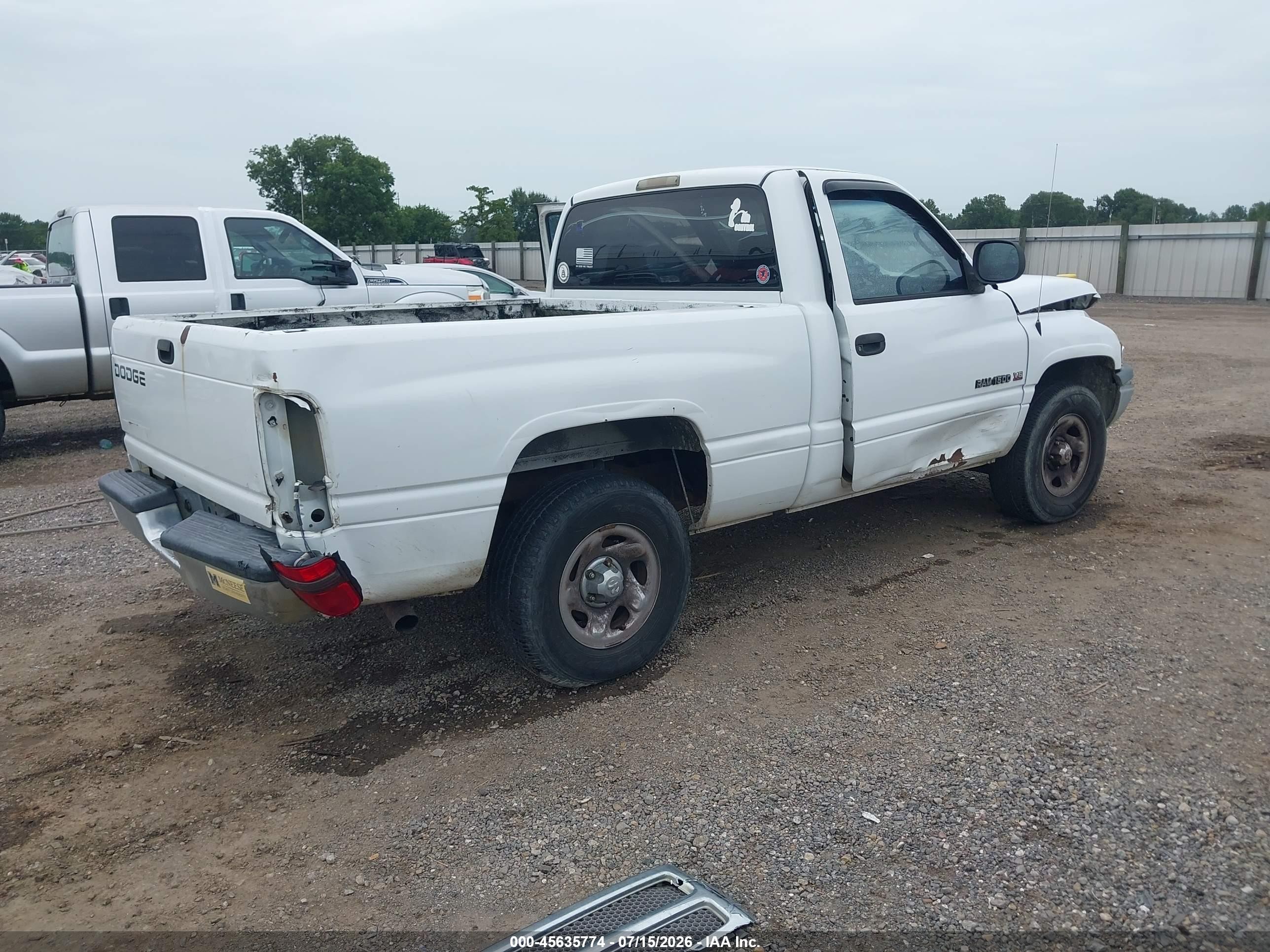 2001 Dodge Ram 1500 St/ws White vin: 1B7HC16X11S257243