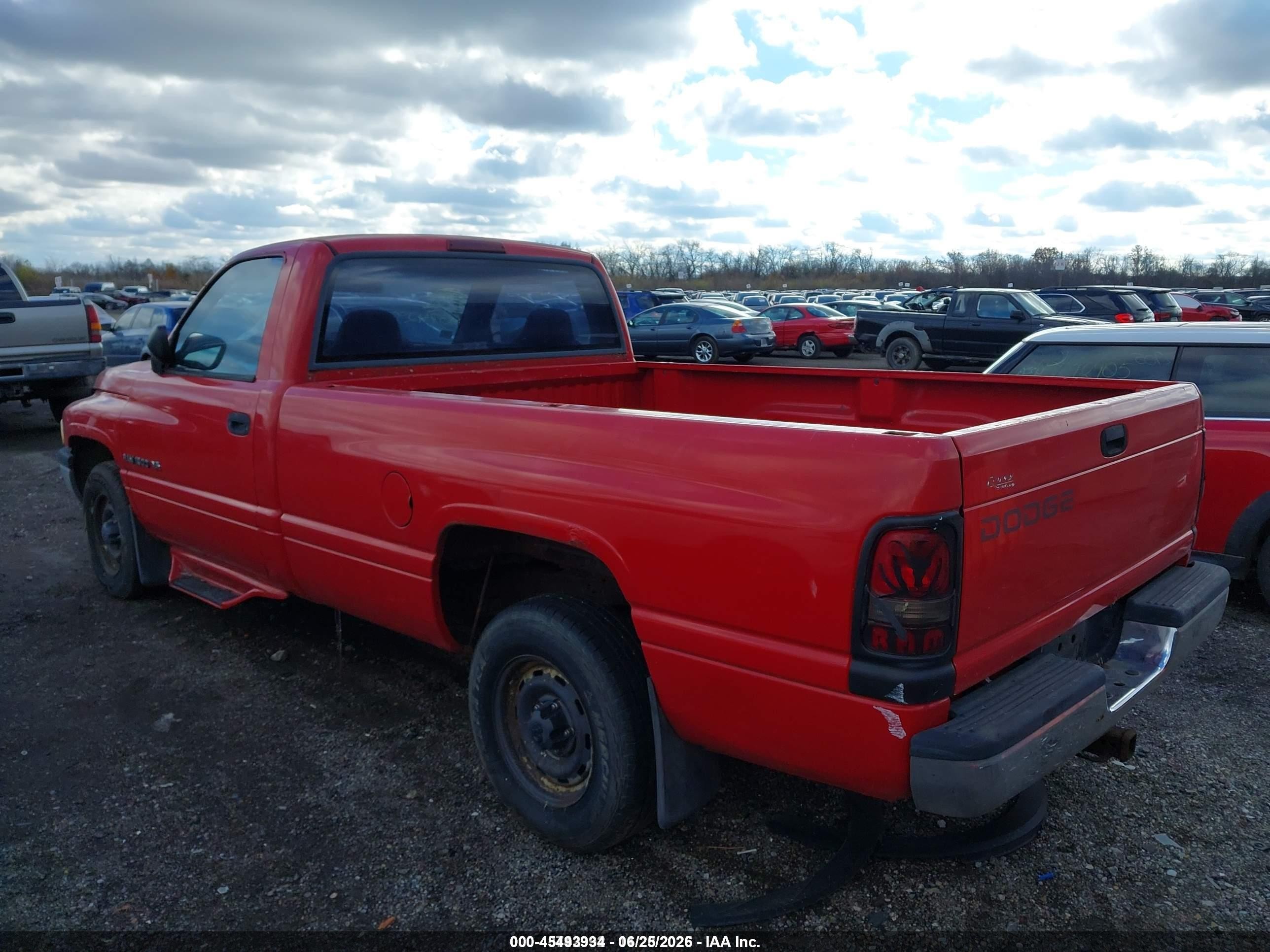 1996 Dodge Ram 1500   Red vin: 1B7HC16X2TS662479