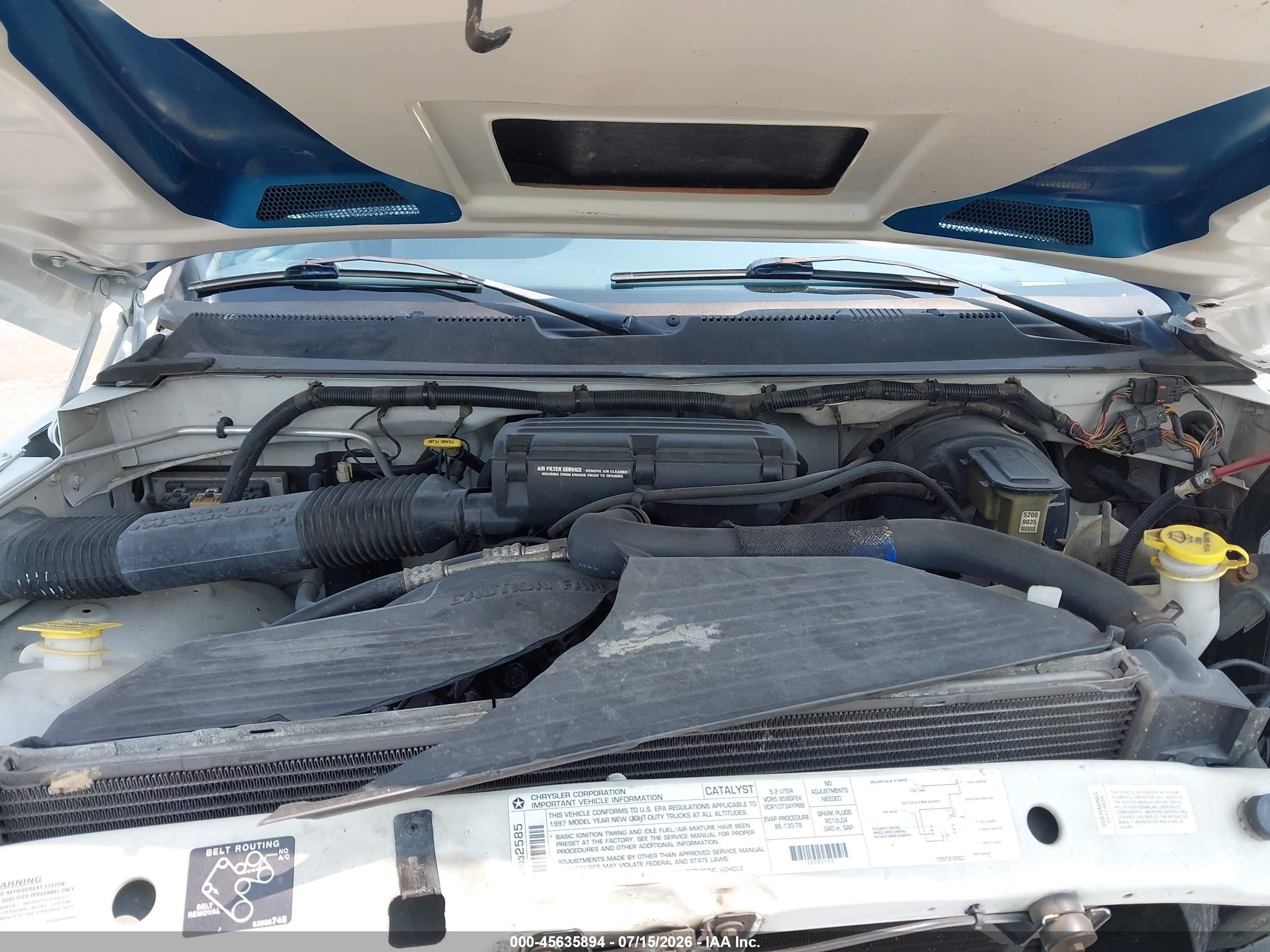 1997 Dodge Ram 1500 Lt White vin: 1B7HC16Y0VS235409