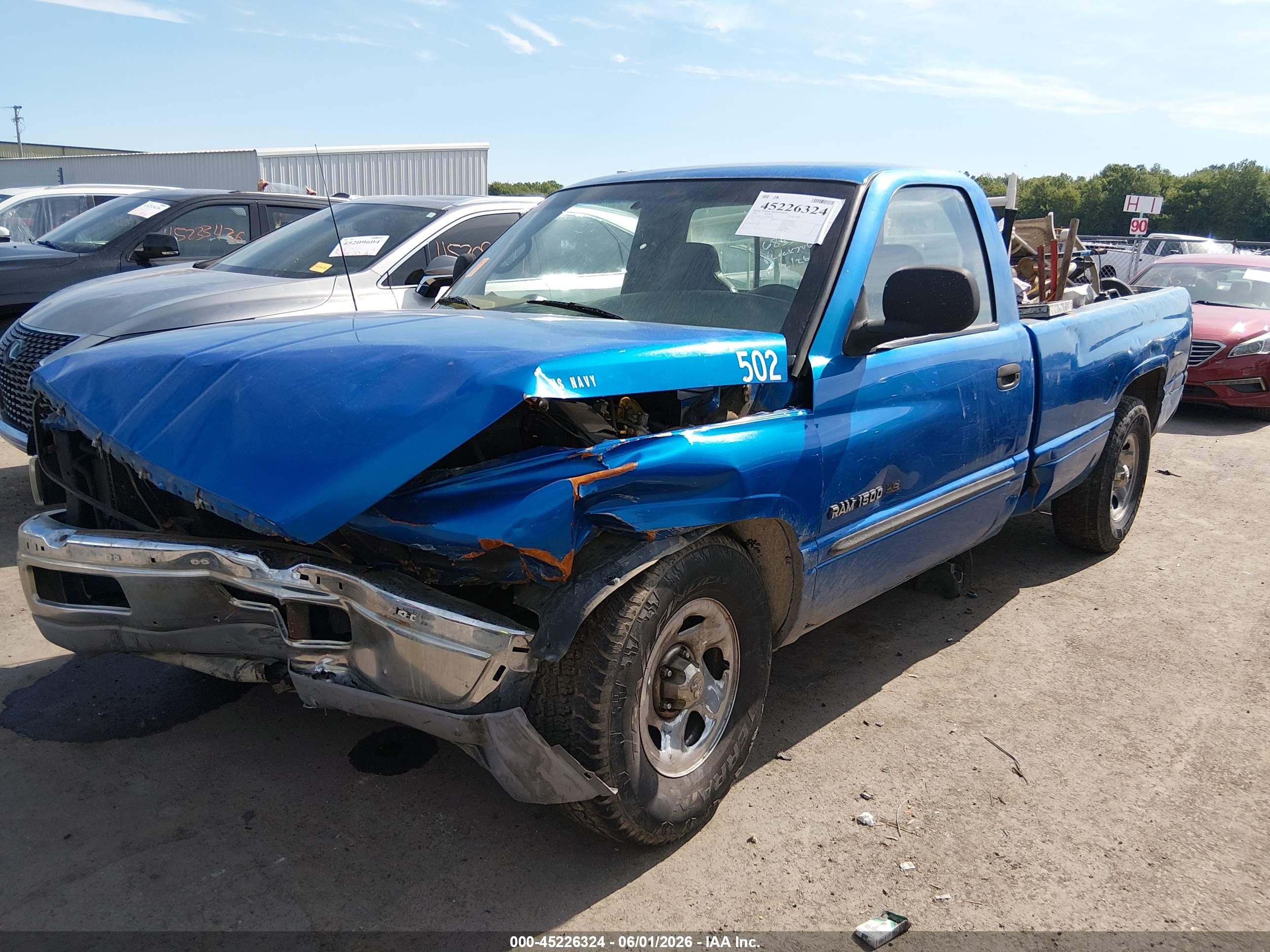 1998 Dodge Ram 1500 St Blue vin: 1B7HC16Y1WS683305