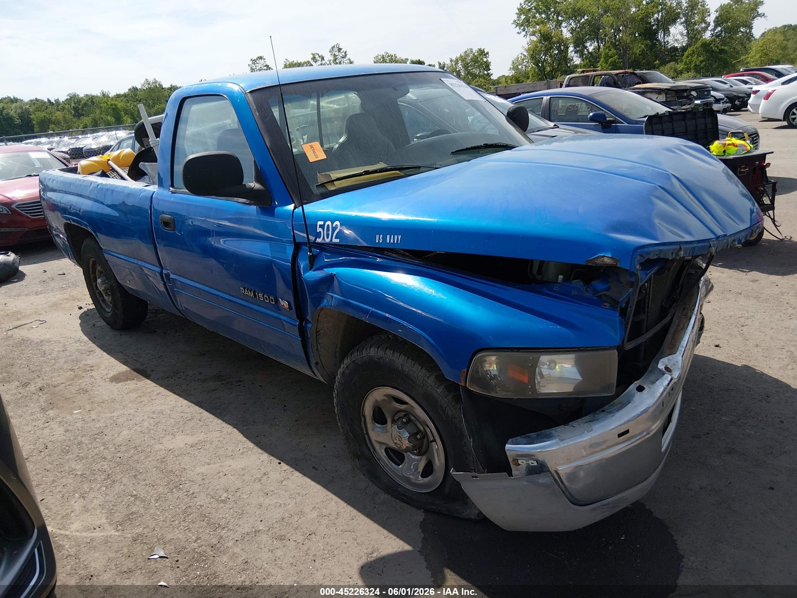 1998 Dodge Ram 1500 St Blue vin: 1B7HC16Y1WS683305